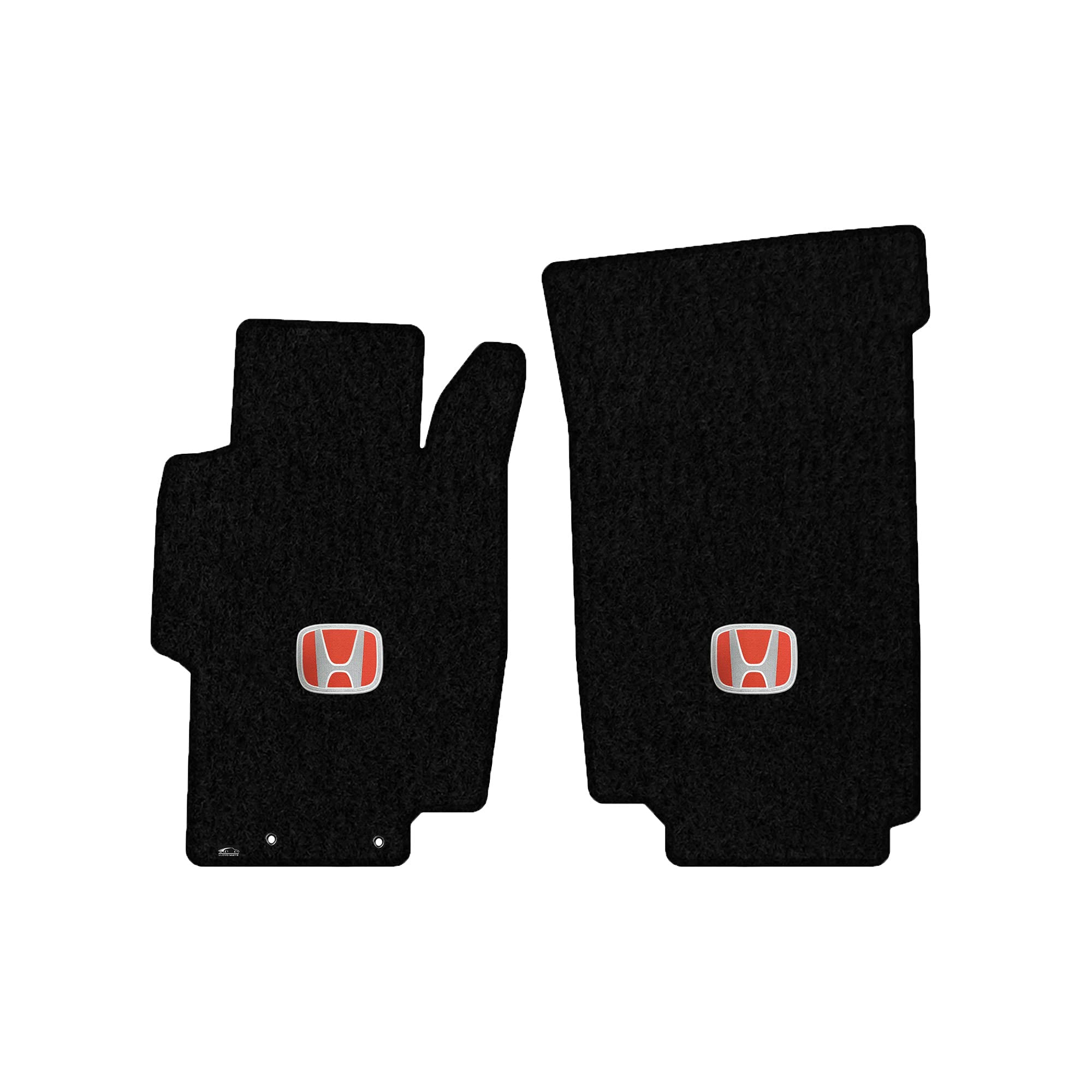 Premium Custom-Fit Carpet Floor Mats for 2003-2007 Honda Accord Coupe - Black Luxury Car Floor Liners with Silver & Red Honda Logo (2-Piece Front Set) | Perfect for Daily Commuting & Road Trips