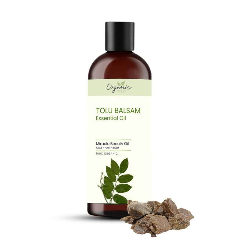 Organic Bliss Tolu Balsam Essential Oil 100% Pure Natural Therapeutic Grade - Hair & Skin Care, Stress & Anxiety Relief, Aromatherapy (50ml) - Perfect for Diffusers, Massage & DIY Beauty Products