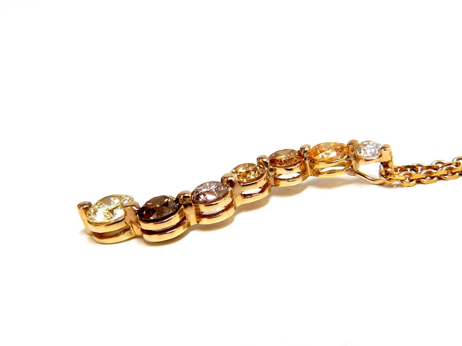 2.06CT Natural Fancy Yellow Orange Brown Light Pink Diamond Pendant Necklace - Elegant Jewelry for Weddings, Anniversaries & Special Occasions