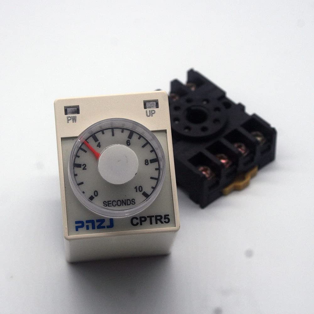 Universal AH3-3 Timer Relay with Adjustable Time Range 0.1S-60M | Off Delay Timer Relay for Industrial Automation & Electrical Control (AC12V, 30 Minutes Setting) - Perfect for HVAC Systems, Motor Controls, and Lighting Circuits