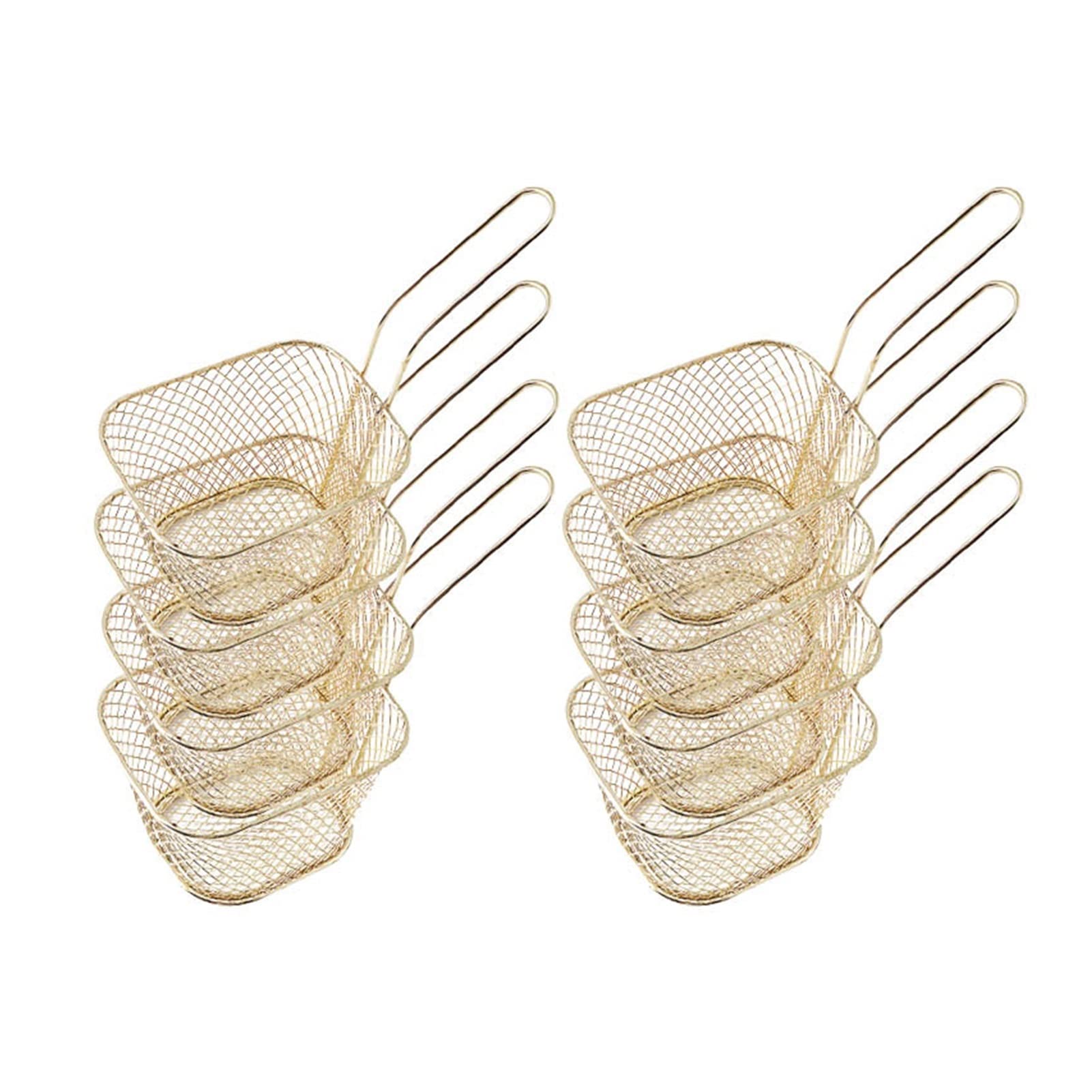 8PCS Stainless Steel French Fry Baskets - Deep Fryer Basket for Chicken, Potato Chips & Food Strainer - Durable Kitchen Cooking Tools for Restaurants & Home Use