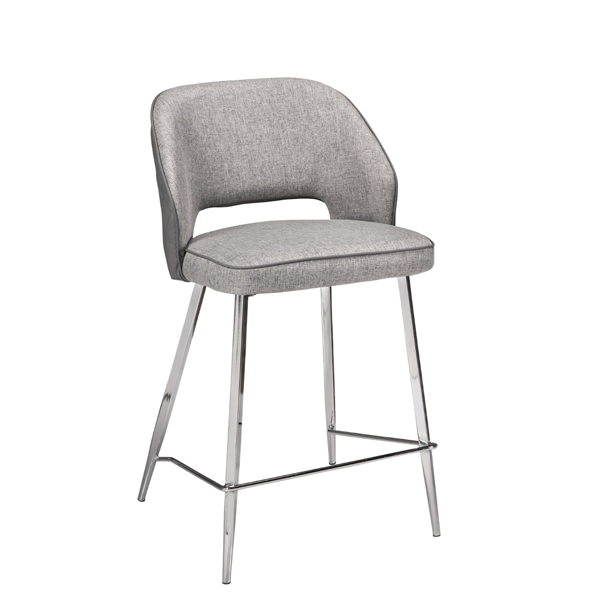 Camille Light Grey Counter Height Chair Set of 2 - Modern Bar Stools for Kitchen Island, Breakfast Nook & Dining Room