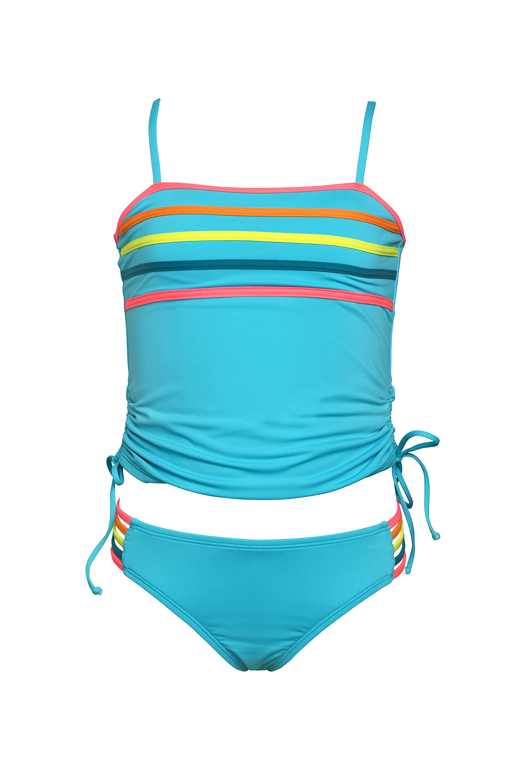 Hobie Girls' Adjustable Tankini Top & Hipster Bottom Swimsuit Set - Perfect for Beach, Pool & Summer Vacations