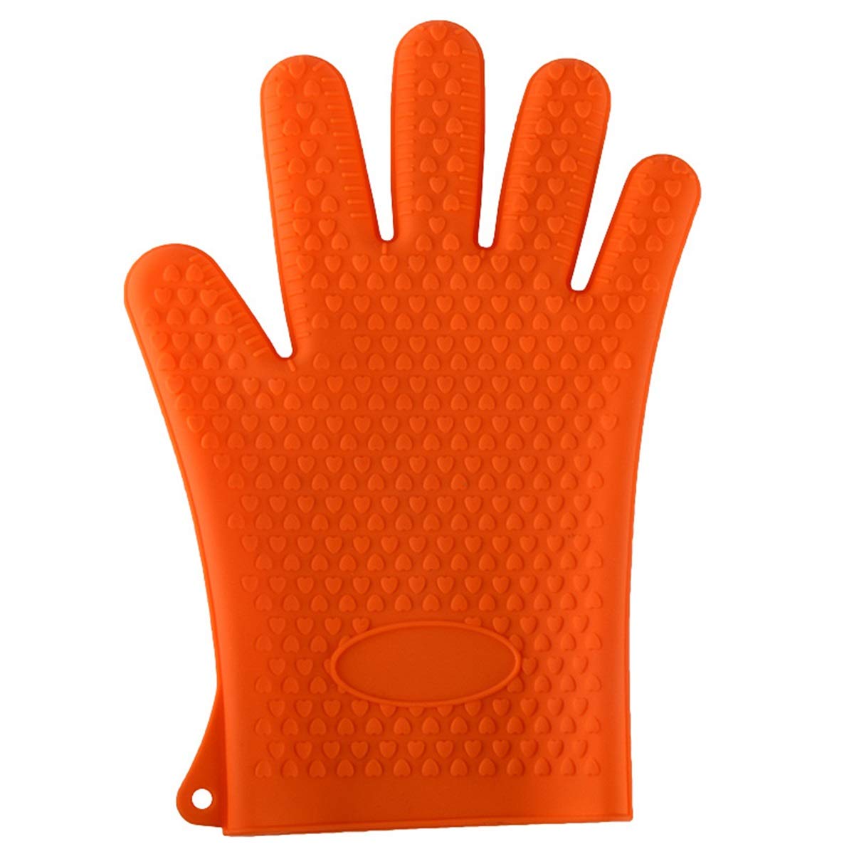 DEALPEAK Heat Resistant Silicone Oven Gloves - 1PC Kitchen Mitts for Cooking, Grilling, Baking & BBQ - Perfect for Oven, Grill & Pot Handling (Orange) - Ideal for Home Kitchen & Outdoor Cooking