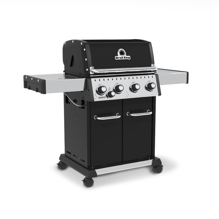 Broil King Baron 440 Pro Natural Gas BBQ Grill - 4 Burner Outdoor Gas Grill with Side Burner & Rotisserie Kit - Perfect for Backyard BBQs, Tailgating & Outdoor Cooking