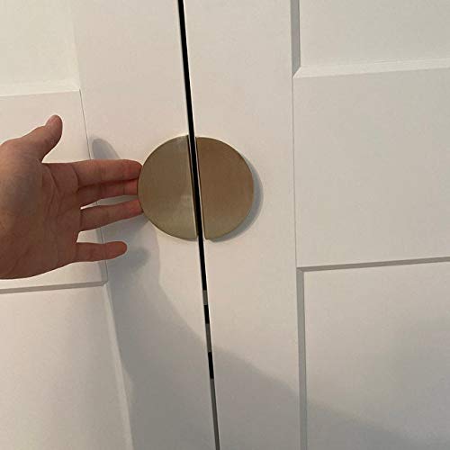 Half Moon Drawer Pulls - Brushed Gold Cabinet Handles, 2.5