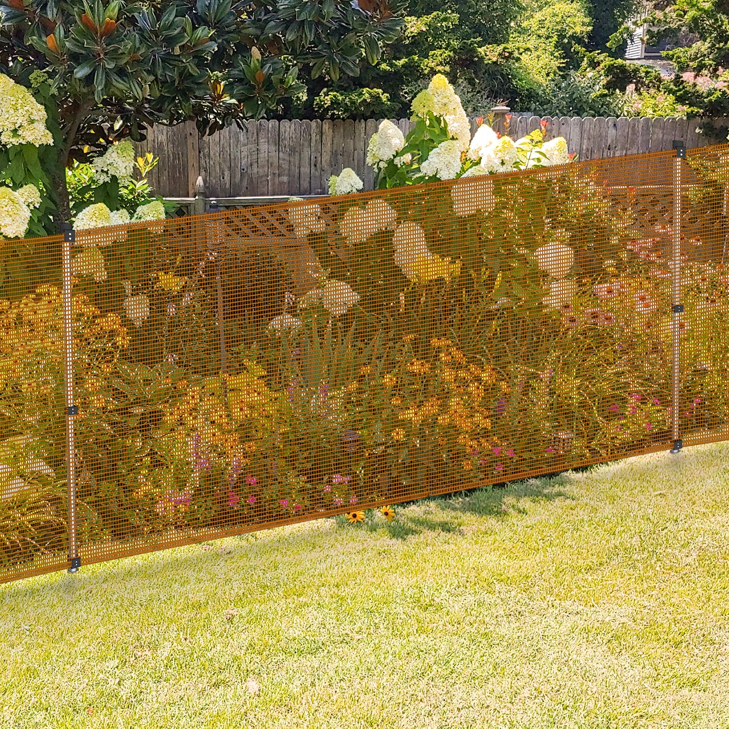 E&K Heavy Duty 6ft x 145ft Orange Garden Fence Mesh Netting - Chicken Coop Barrier, Dog & Rabbit Safety Fence for Backyard, Patio, Deck, Balcony - Durable Outdoor Protection for Vegetables, Pets & Poultry