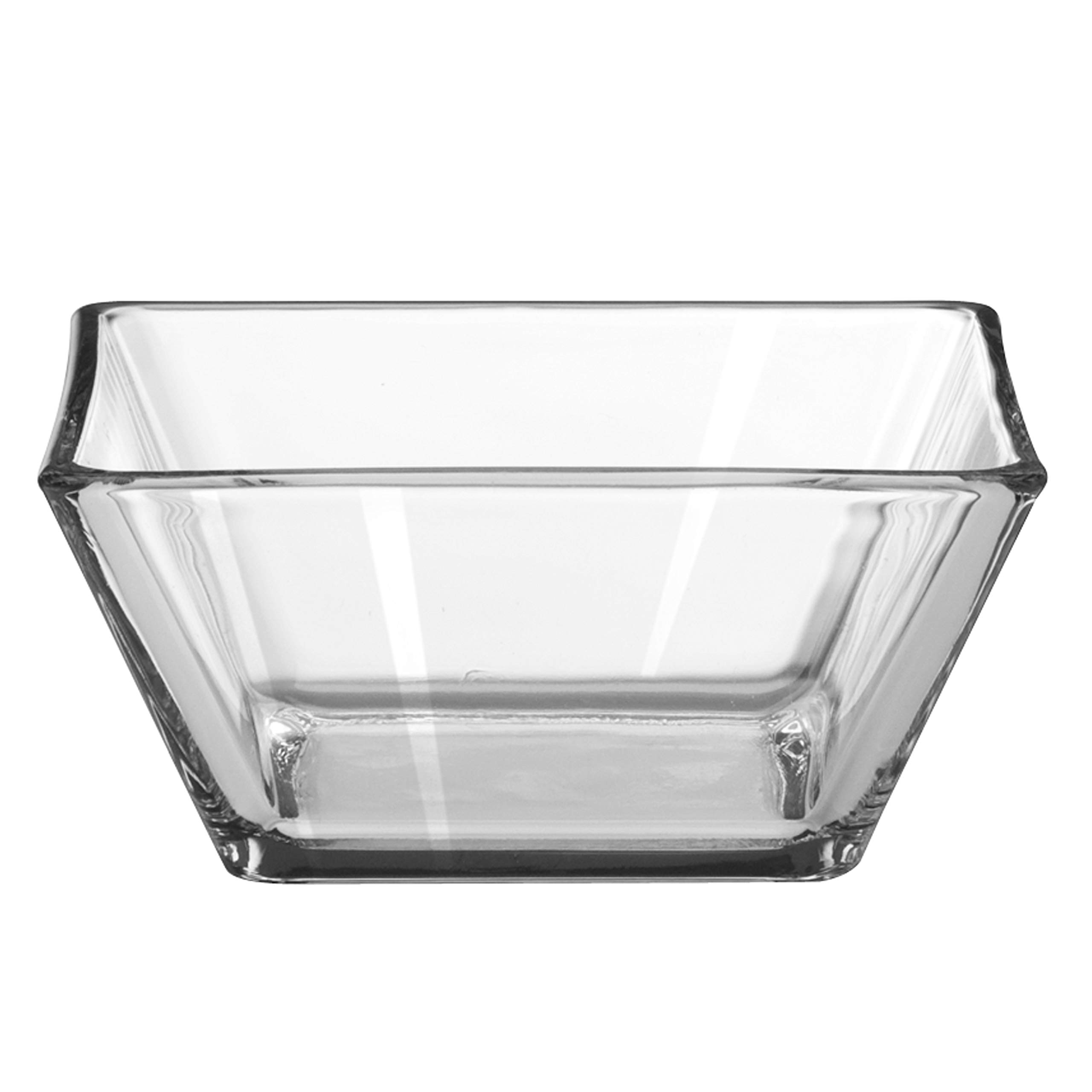 Libbey Tempo 12-Piece Square Glass Dinnerware Set - Clear Glass Plates & Bowls, Dishwasher Safe for Everyday Use, Dinner Parties, and Formal Dining