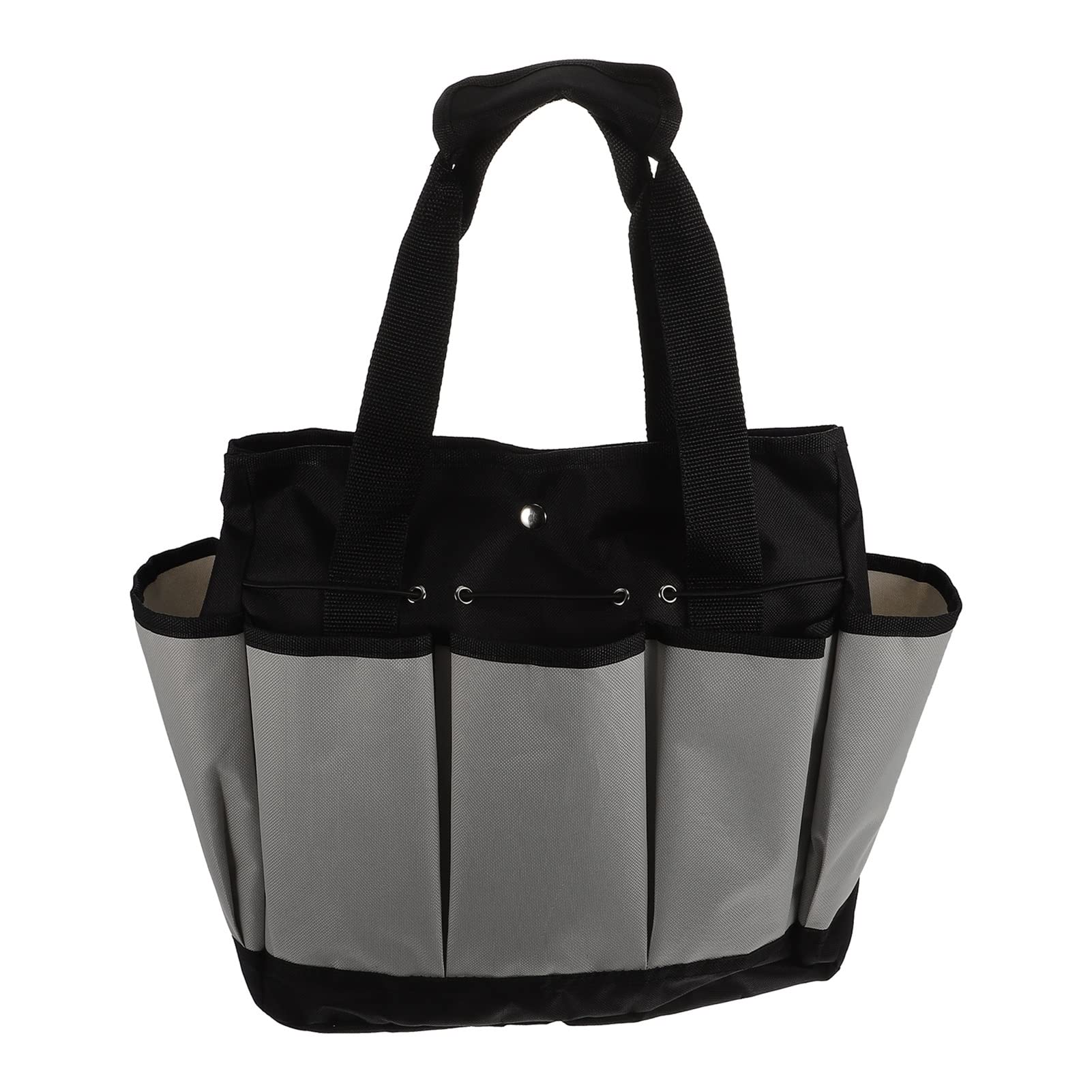 JIESITONG Heavy Duty Oxford Cloth Gardening Tool Storage Bag - Waterproof Hand Tools Organizer Tote with Multiple Pockets for Garden Maintenance (Grey/Blue) - Perfect for Outdoor Gardening, Landscaping & Yard Work