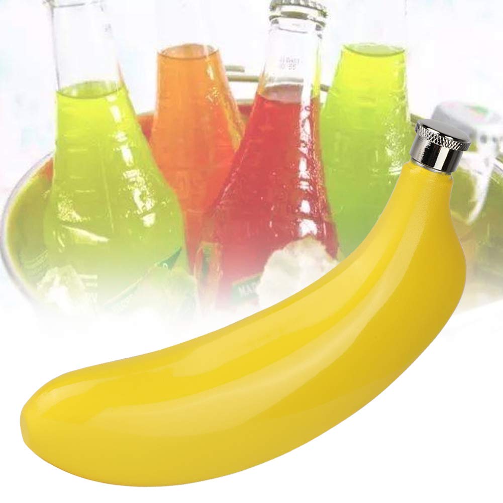 5oz Stainless Steel Banana-Shaped Whiskey Pocket Bottle with Funnel - Portable Travel Liquor Flask for Men, Perfect Gift for Father & Husband - Ideal for Camping, Hiking, and Outdoor Adventures