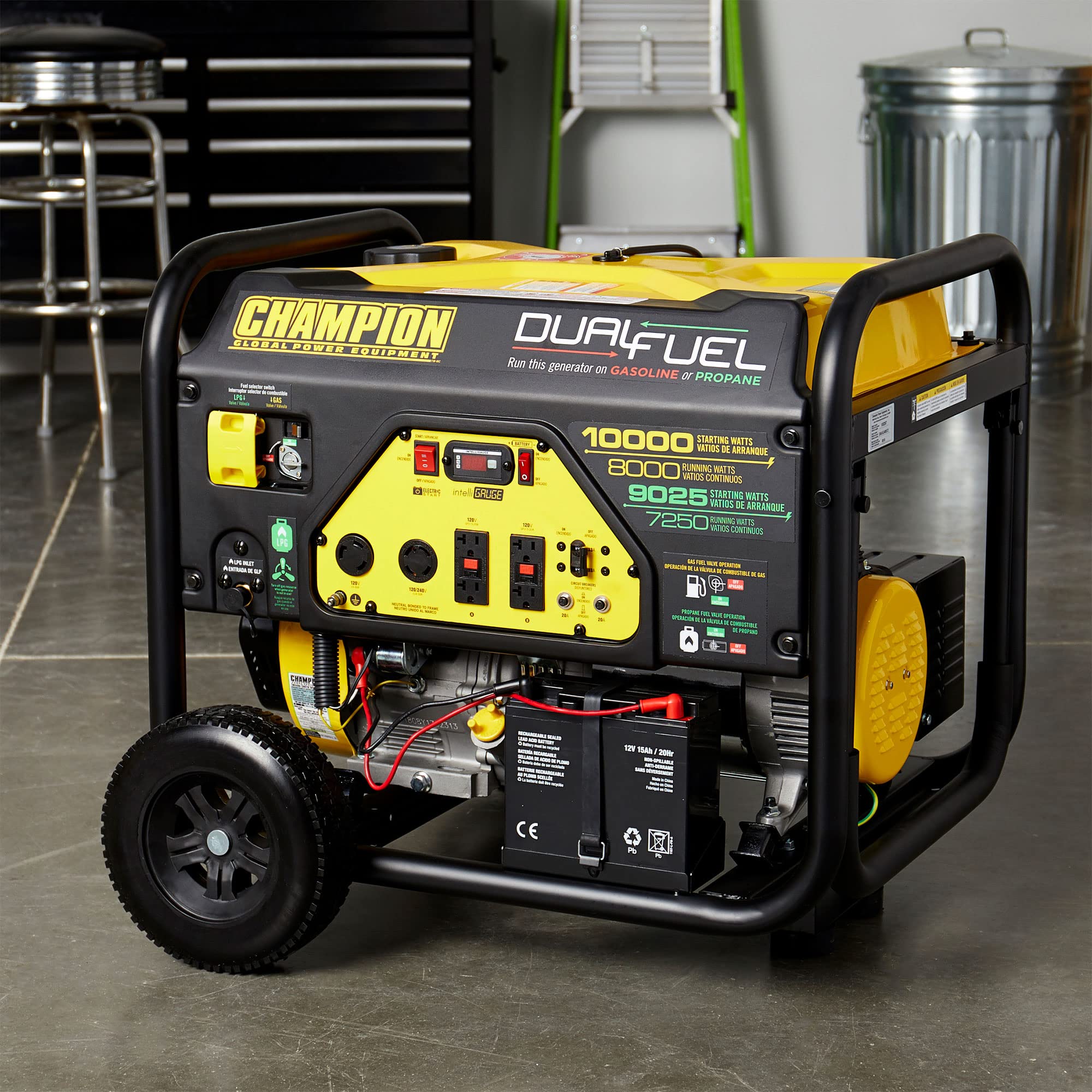 Champion 8000W Dual Fuel Portable Generator with Electric Start - Reliable Backup Power for Home, Camping & Emergency Use