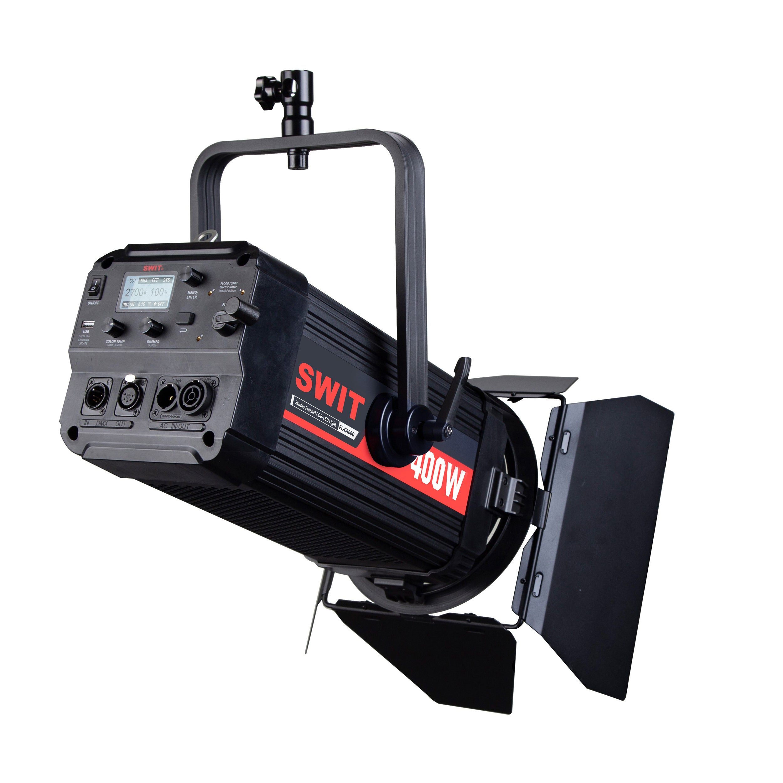 SWIT FL C400D 400W Bi-Color COB LED Fresnel Light for Studio Photography & Video Production - Perfect for Film Sets, Live Streaming, and Portrait Lighting