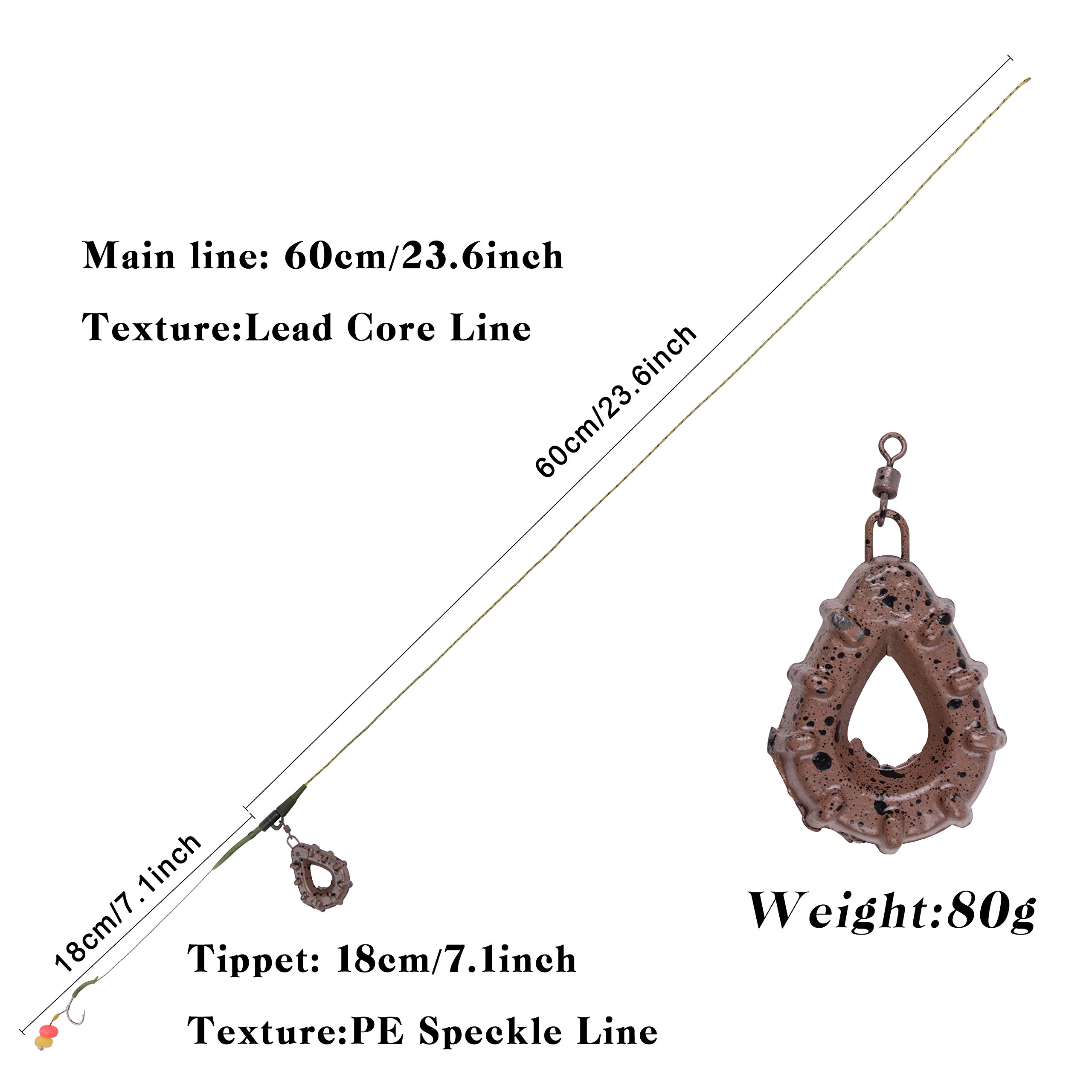 Carp Fishing Rigs Kit with Sinkers & Hooks for Freshwater Angling