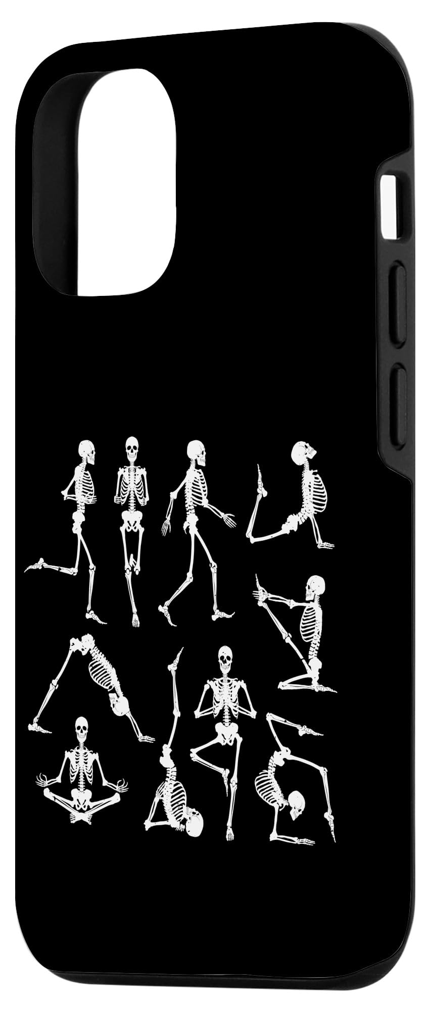 iPhone 12/12 Pro Skeleton Yoga Poses Funny Halloween Flexible Bone Yogi Phone Case - Perfect for Yoga Lovers, Halloween Costumes & Unique Gift Ideas