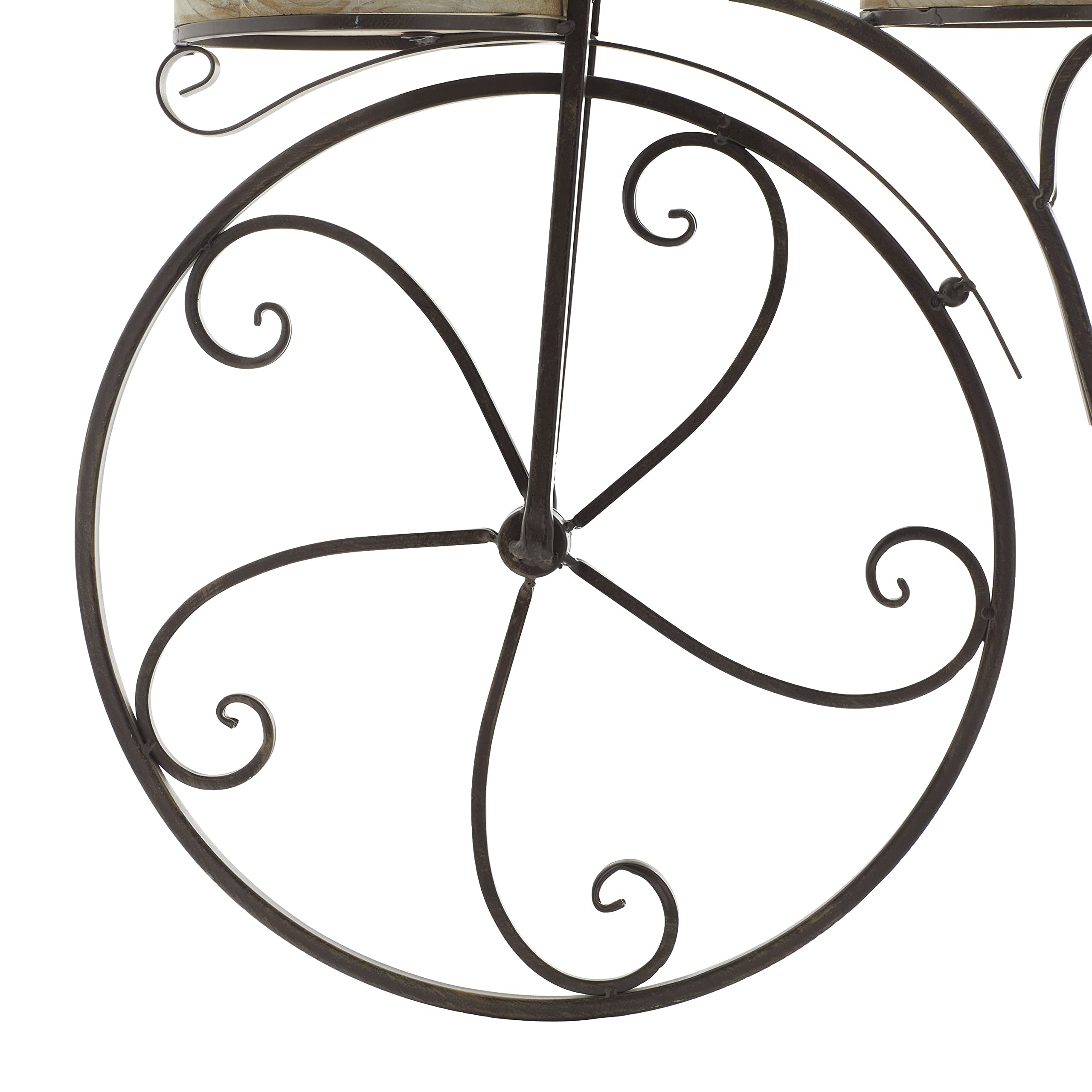 Deco 79 2-Tier Metal Bike Wall Shelf - Indoor Outdoor Plant Stand for Home & Garden Decor, 31
