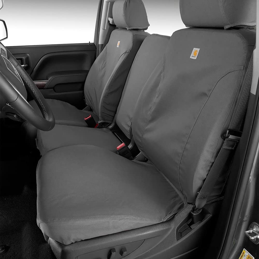 Covercraft Carhartt SeatSaver Custom Seat Covers for 2011-2016 Ram 1500/2500/3500 | 1st Row Bucket Seats | Durable Duck Weave Gravel Fabric | Perfect for Truck Owners & Off-Road Adventures