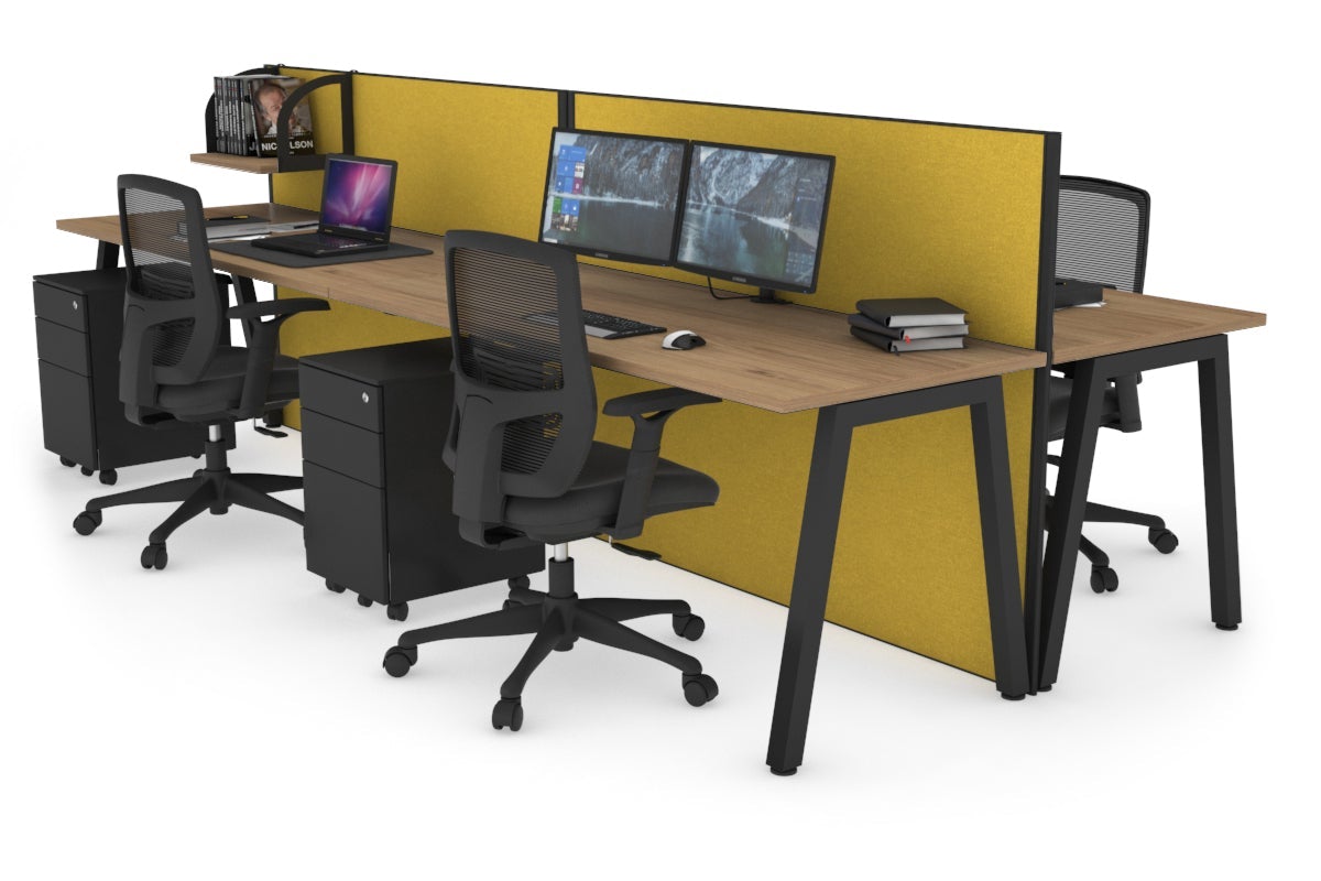 Horizon Quadro 4-Person Office Workstation Bench with A-Legs - 1200L x 700W Dimensions - Perfect for Collaborative Workspaces, Conference Rooms & Open Office Layouts