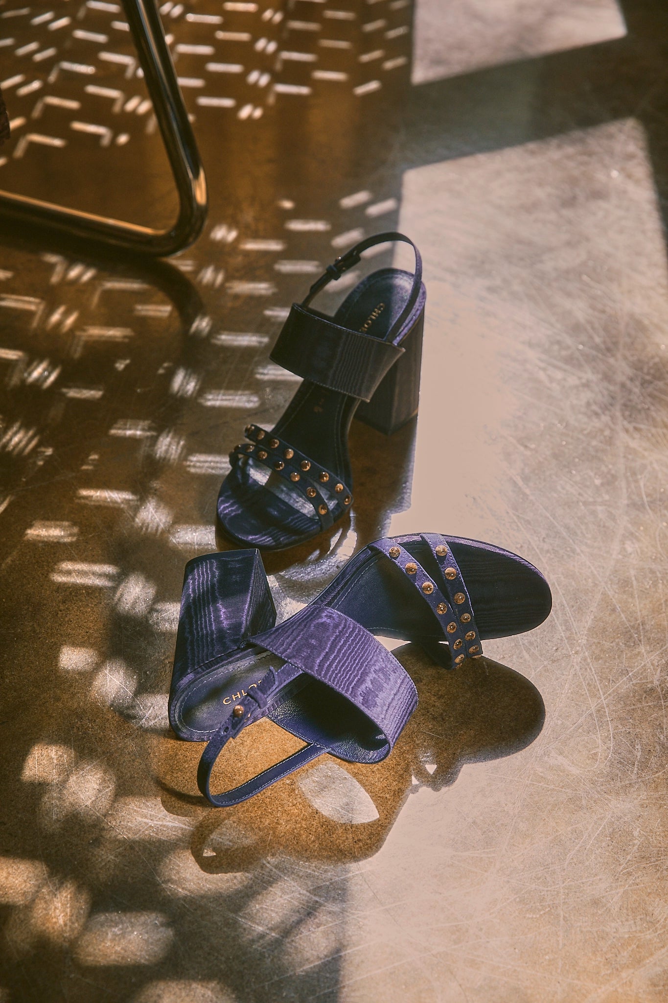 Chloe Gosselin by Larroudé Margot Sandal - Deep Navy Suede & Navy Satin Women's Heels | Perfect for Evening Parties, Weddings & Special Occasions
