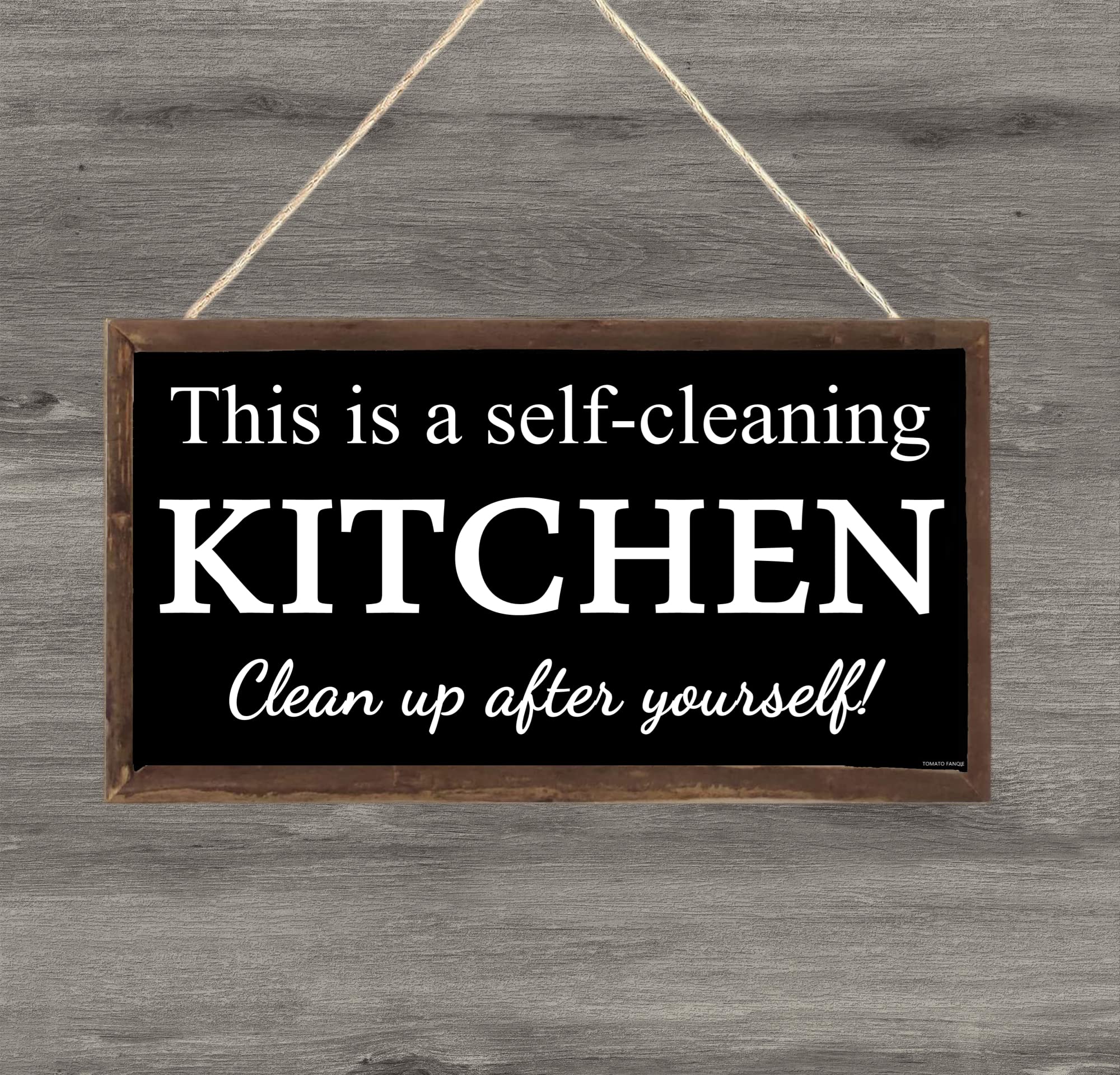 Self-Cleaning Wooden Wall Art for Kitchen - 12x6 Inch Rustic Home Decor Sign, Perfect for Farmhouse & Modern Kitchens - Easy to Hang & Maintain