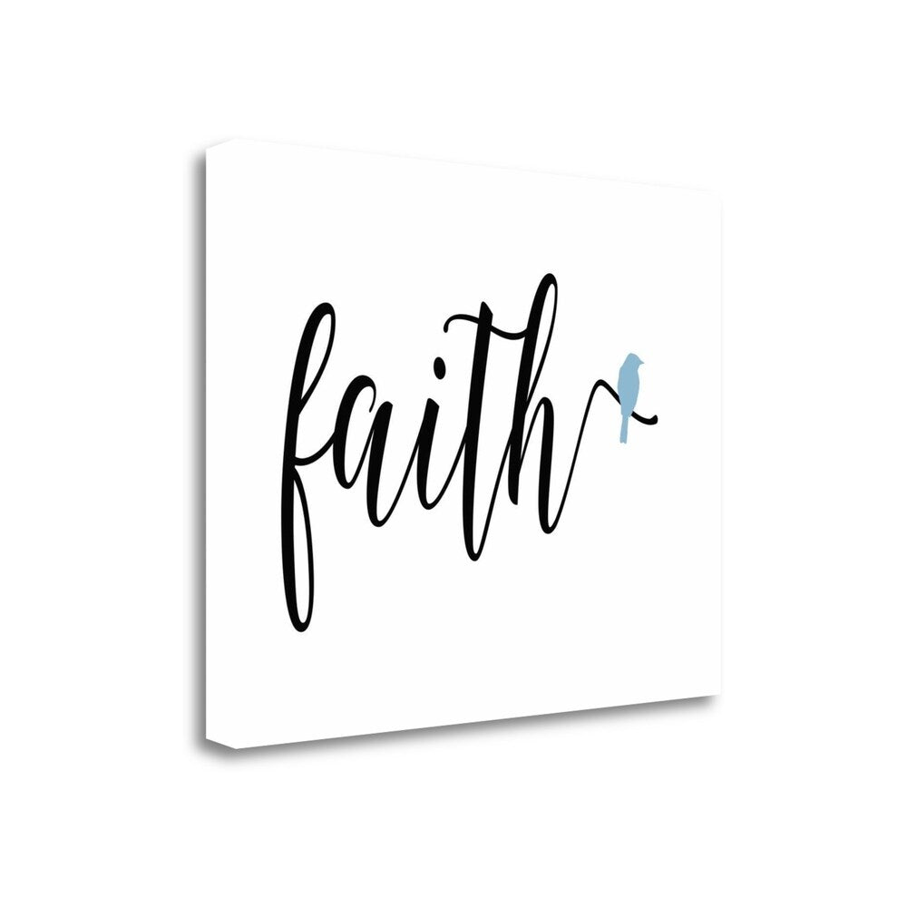 Blue Bird Faith By Tara Moss - Premium Giclee Art Print on Gallery Wrapped Canvas, Ready to Hang Wall Decor - Perfect for Living Room, Bedroom & Office Decorations