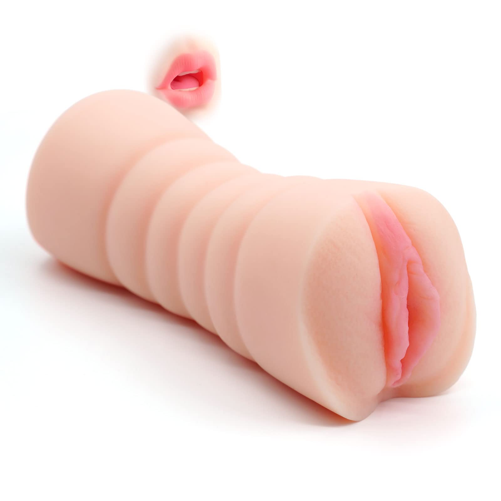Realistic Male Masturbator - Lifelike Pocket Pussy Stroker for Men, Oral & Vaginal Simulation Sex Toy (Flesh Color) - Perfect for Solo Play, Couples Fun & Discreet Travel Use