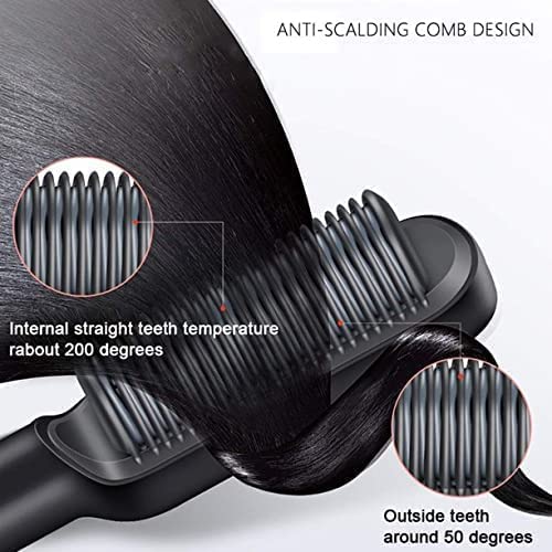 ELEXIQ Hair Straightener Comb Brush for Men & Women - Electric Straightening & Smoothing Comb with 5 Temperature Settings (Multi-Color) | Perfect for Home Use, Travel & Salon Styling