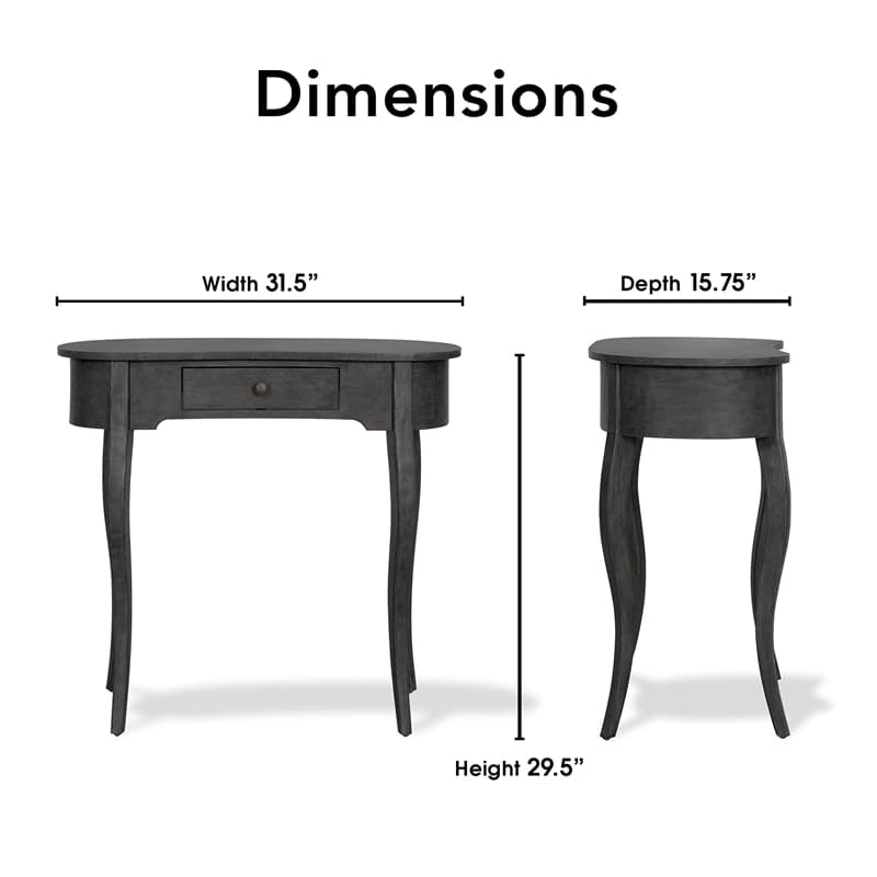 Finch Thaddeus Modern Gray Console Table - Entryway Sofa Table, Hallway Accent Table for Living Room, Bedroom & Office Decor