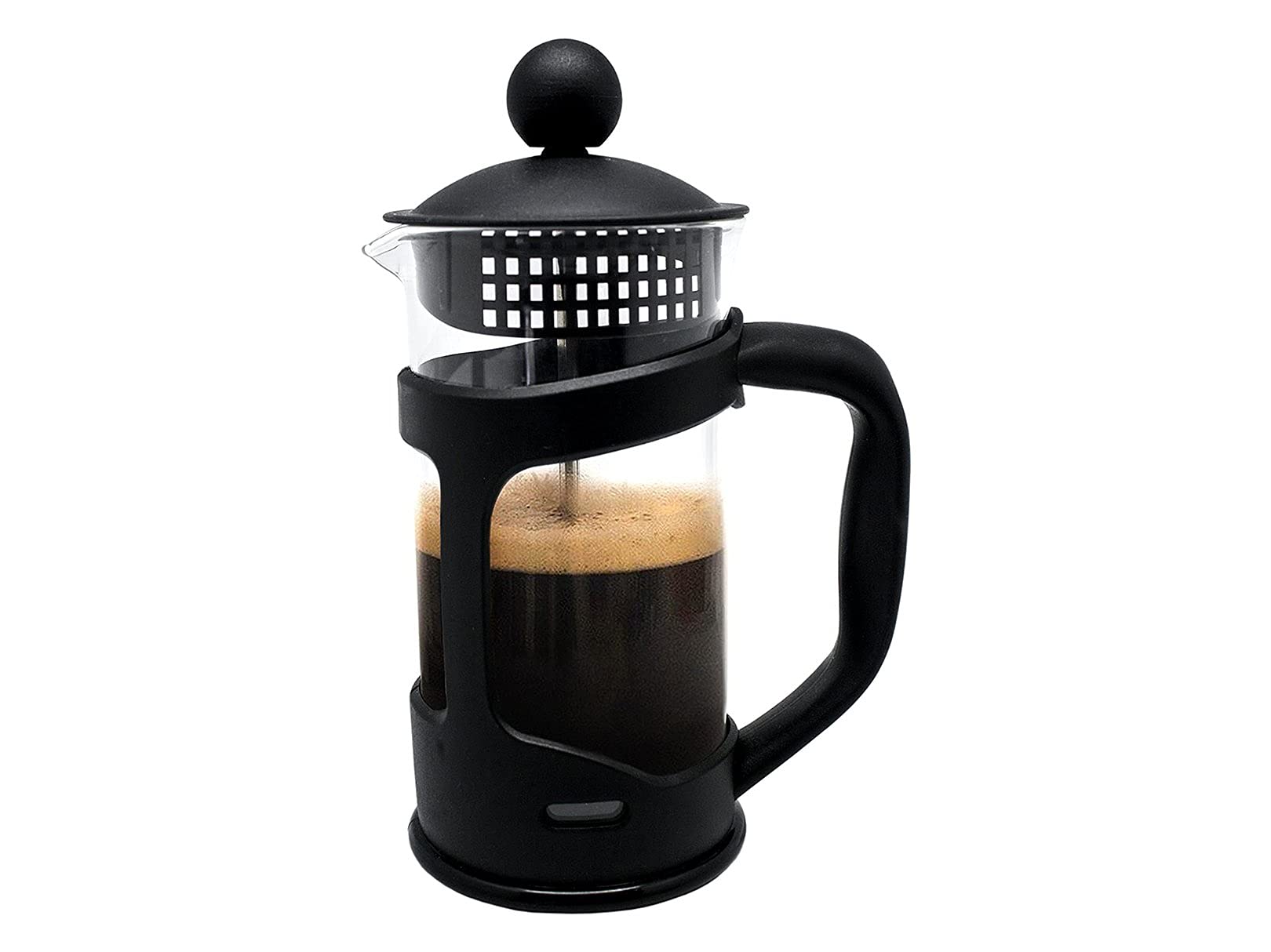 Premium French Press Coffee Maker - 350ml Borosilicate Glass & Stainless Steel - Nerthus FIH 319 - Ideal for Home, Office & Camping Brewing