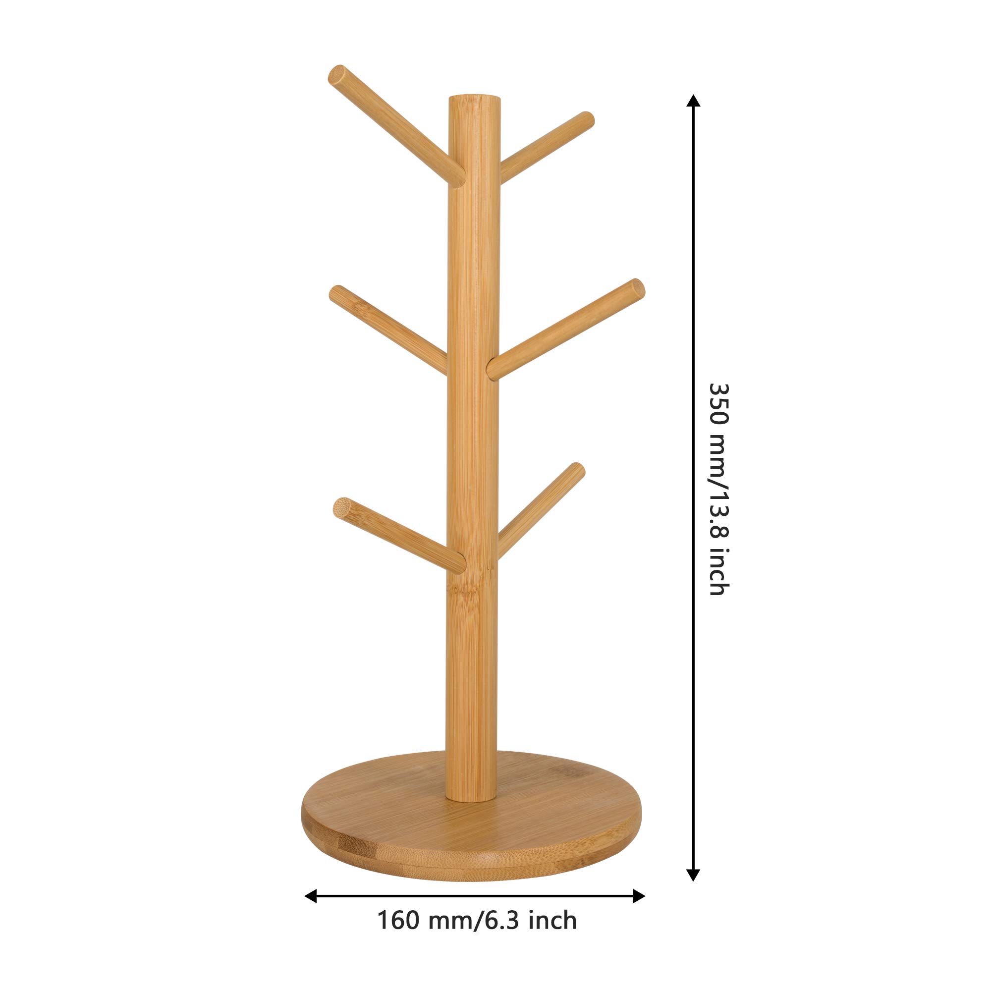 MyLifeUNIT Mug Holder Tree - 6 Hook Coffee Cup Organizer for Kitchen, Office, or Dorm (Yellow) | Space-Saving Storage Solution for Mugs, Cups & More
