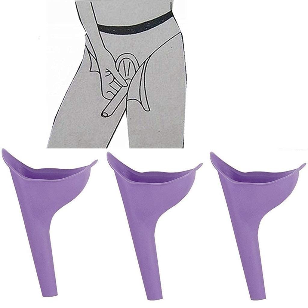 Portable Female Urinal Funnel for Women - Reusable Travel & Camping Pee Device by NuFlush (3-Pack) - Perfect for Road Trips, Hiking, Outdoor Adventures & Emergency Use