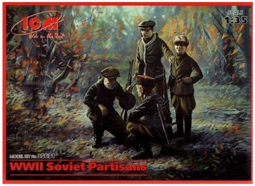 ICM Models 1/35 Scale WWII Soviet Partisans Plastic Model Building Kit - Military Diorama, Historical Collection & Wargaming Scenery