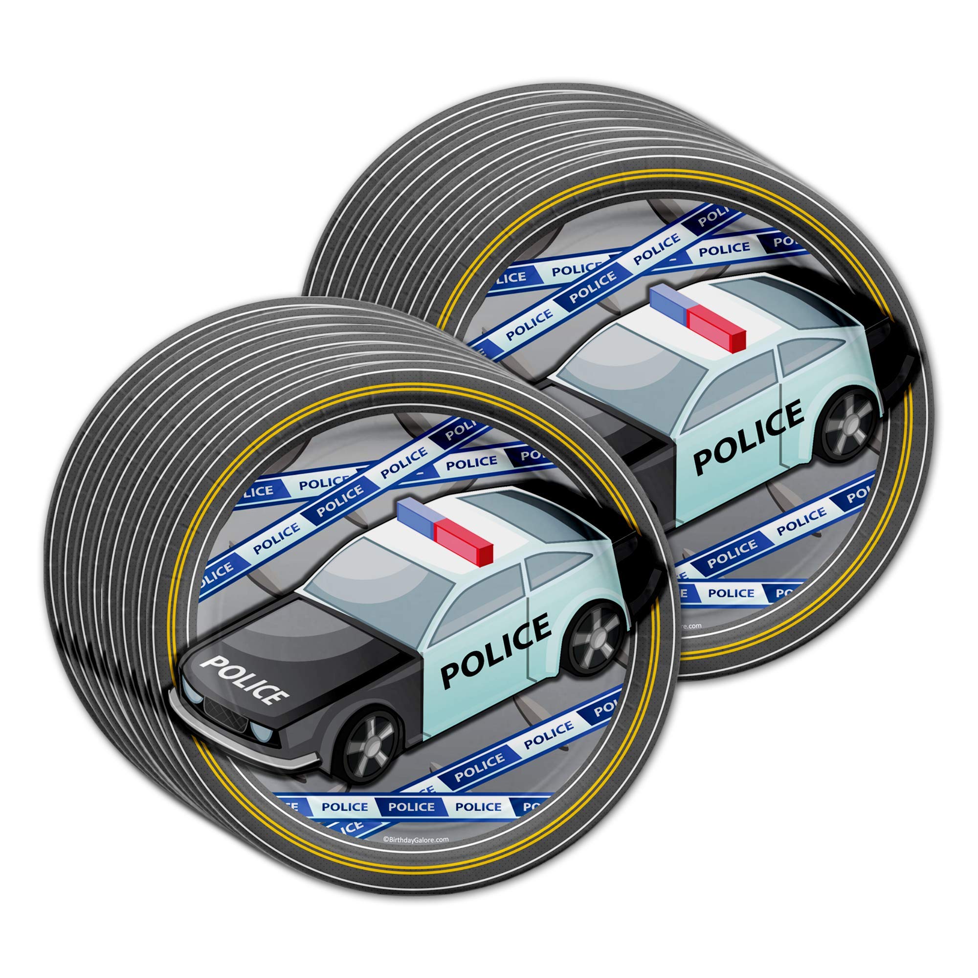 Police Birthday Party Supplies Set - 16-Piece Tableware Kit with Plates, Napkins & Cups for Cop Themed Celebrations, Office Parties & Kids' Events