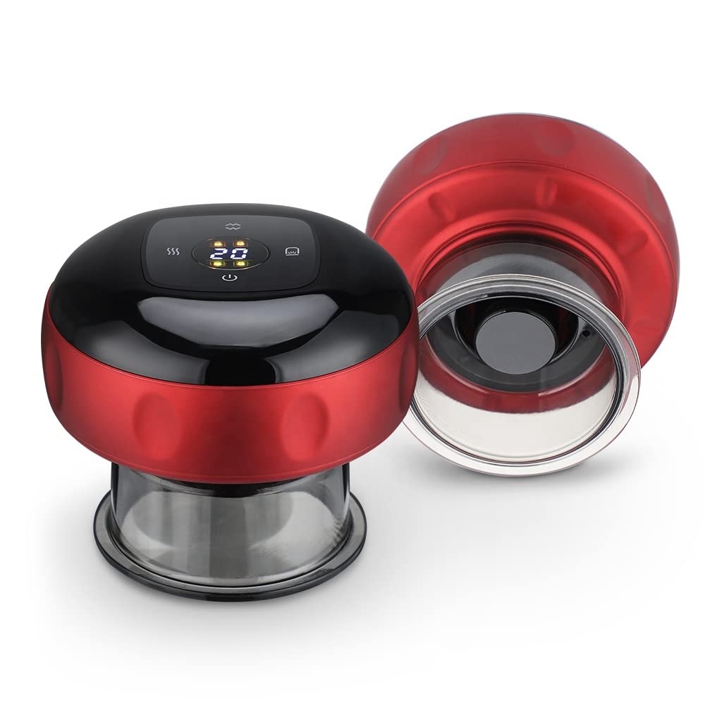 12 Speed Smart Cupping Massager with Red Light Therapy - Portable Air Breathing Cupping Device for Pain Relief, Muscle Relaxation & Detox - Perfect for Home Use, Spa & Physical Therapy