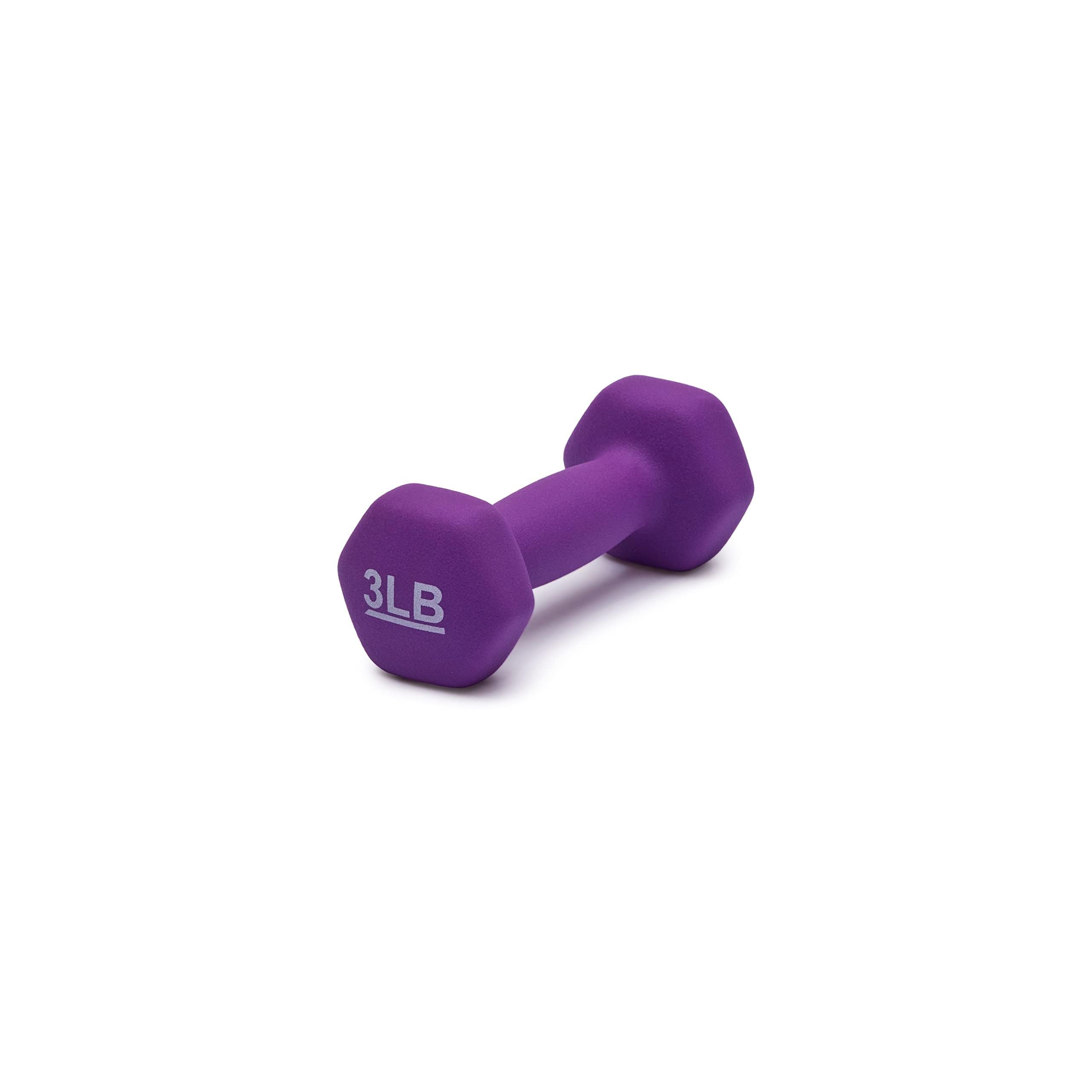 Amazon Basics Neoprene Hexagon Dumbbell Set - 5-15 lbs Workout Weights for Strength Training, Home Gym & Fitness - Non-Slip Grip for Yoga, Pilates & Full-Body Exercises