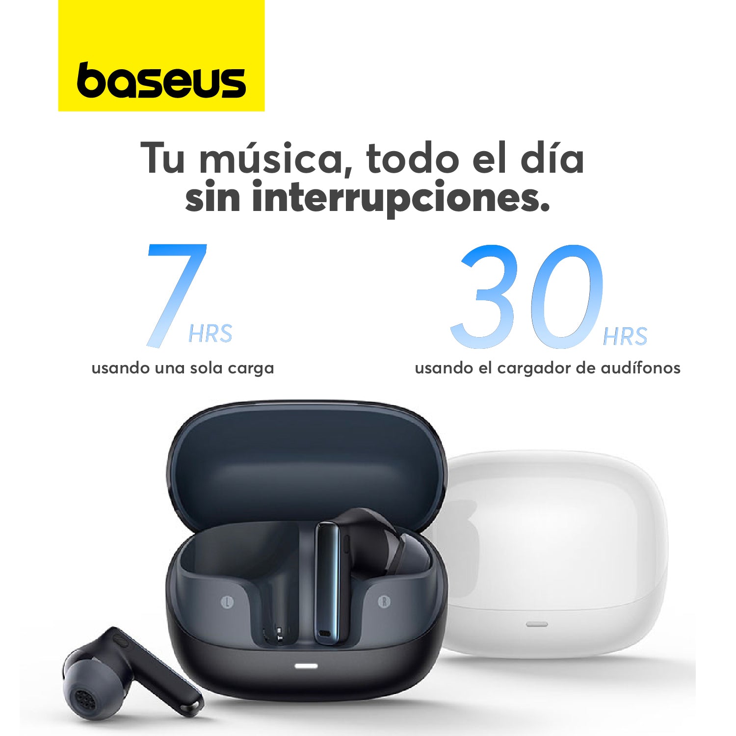 Baseus Bowie M2s Wireless Earbuds with Active Noise Cancelling, Hi-Fi Sound, Bluetooth 5.3, 30H Playtime - Black | Perfect for Travel, Workouts & Commuting