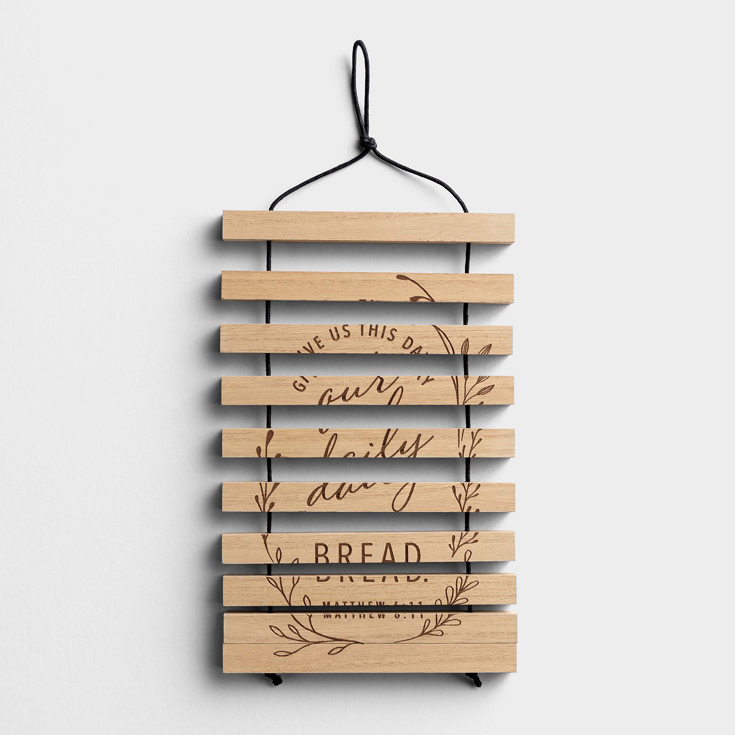 DaySpring 'Give Us This Day Our Daily Bread' Expandable Inspirational Trivet - 7.5 x 7.5 Inch Brown Heat-Resistant Kitchen Decor for Bible Verse Display & Hot Dish Protection