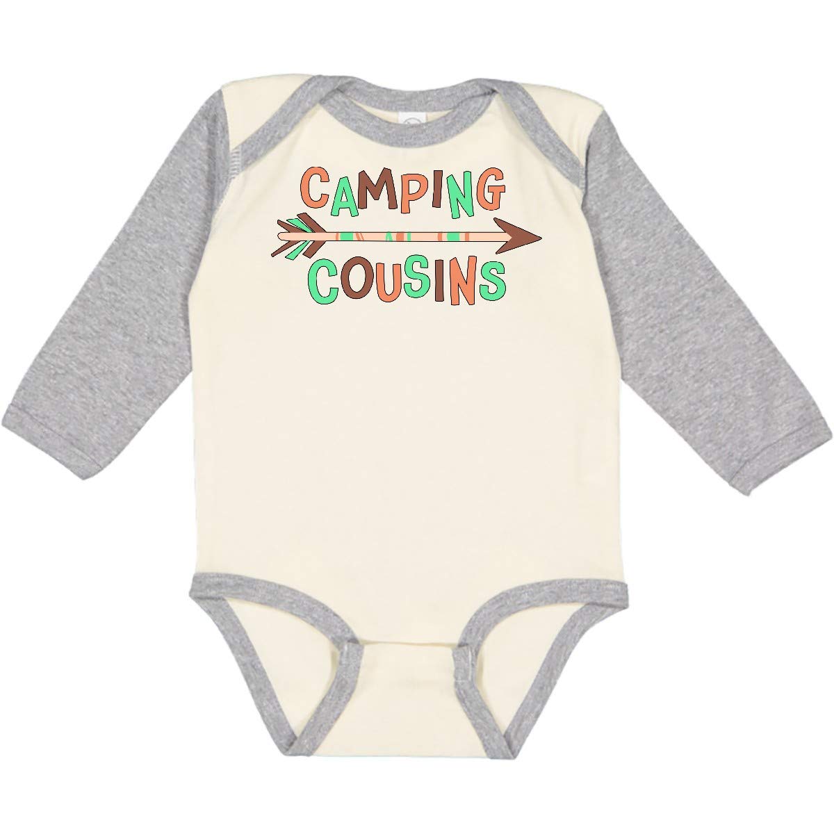 Inktastic Camping Cousins Arrow Long Sleeve Baby Bodysuit - Soft Cotton Infant Onesie for Outdoor Adventures & Family Camping Trips