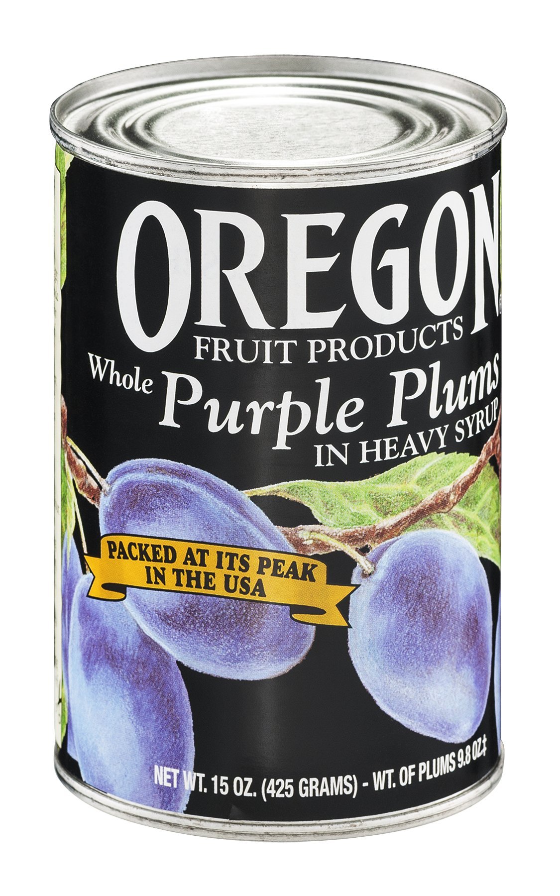Oregon Fruit Purple Plums, 15-Ounce Cans (Pack of 8) - Perfect for Baking, Smoothies & Healthy Snacks | Premium Canned Plums for Desserts, Jams & Fruit Salads