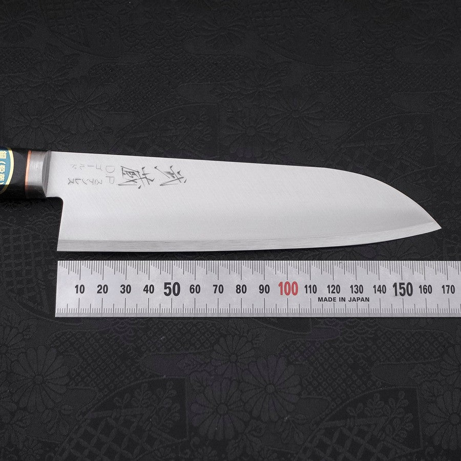 Premium Santoku Knife 165mm - VG-1 Stainless Steel Blade with Polished Western Copper Handle - Ideal for Slicing, Dicing & Chopping Vegetables, Meat & Fish