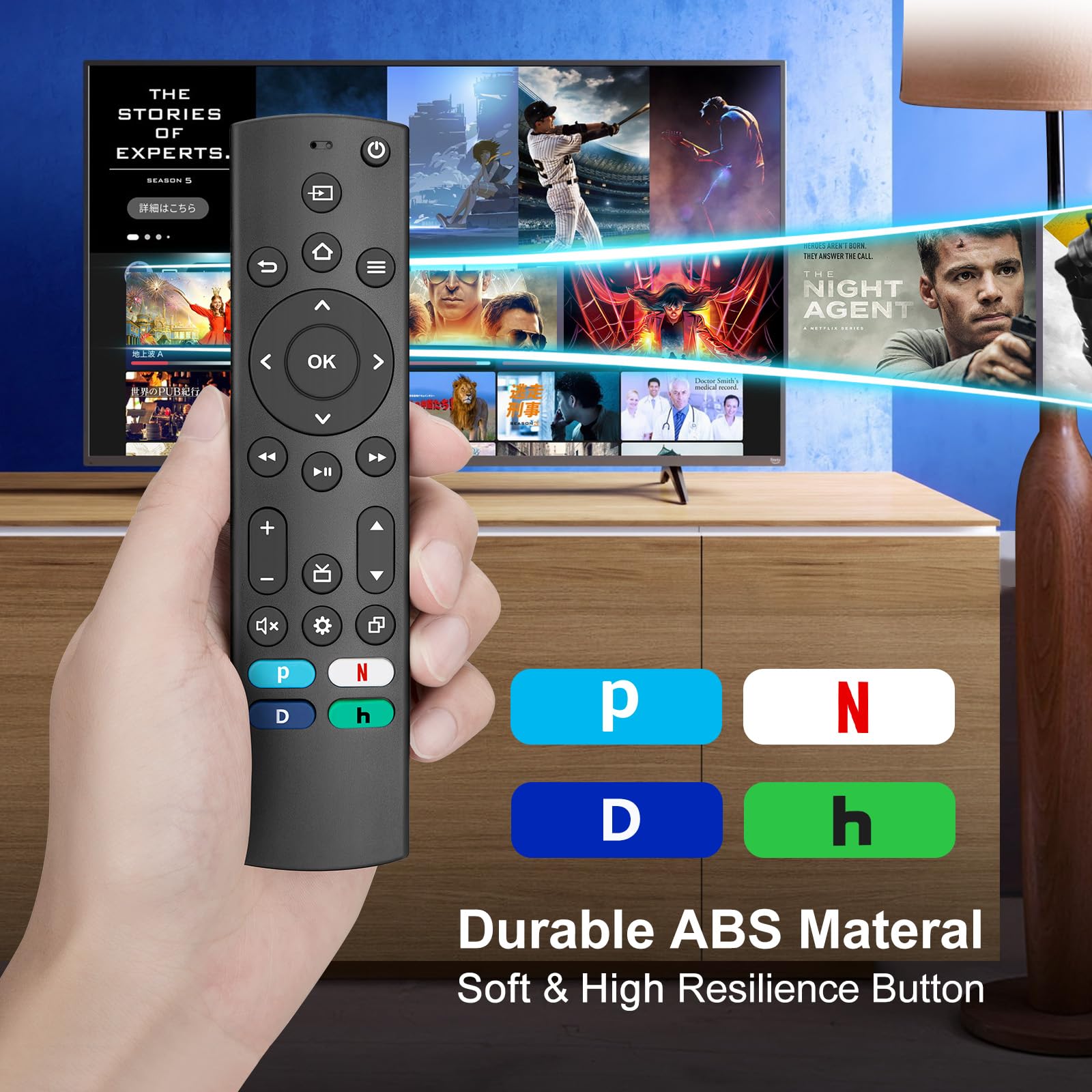 Universal TV Remote Control Compatible with Insignia, Toshiba, Pioneer, Samsung, TCL, LG, Hisense, Vizio, Sony, Philips & Roku Smart TVs - Replacement Remote for Streaming, Gaming & Home Theater Use