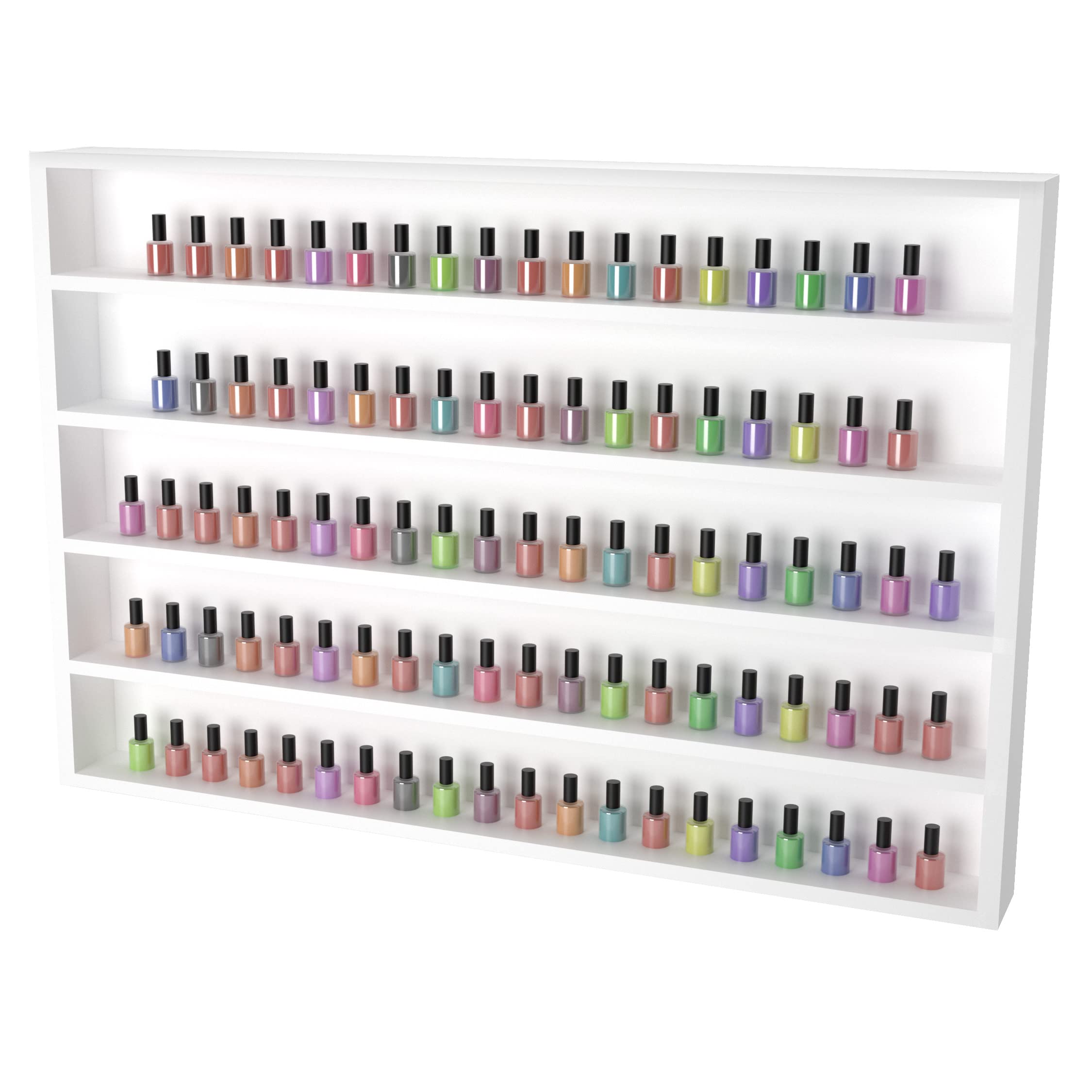 Wall Mounted Nail Polish Organizer Rack - Salon Quality Nail Polish Display Holder for Home & Professional Beauty Salon Use