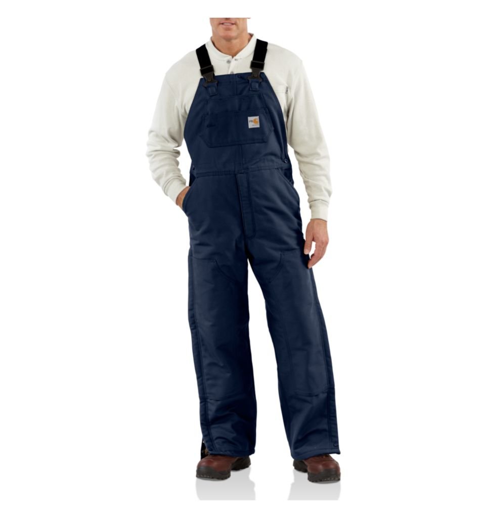 Carhartt Men's Flame Resistant Loose Fit Duck Insulated Bib Overalls - Durable Workwear for Construction, Welding & Outdoor Jobs
