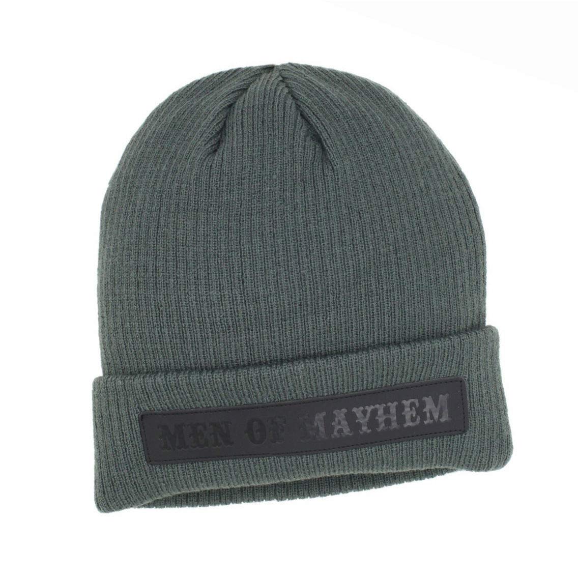 Animewild Sons of Anarchy Men of Mayhem Logo Beanie Hat - Official SAMCRO Knit Winter Skull Cap for Motorcycle Riding & Biker Fans