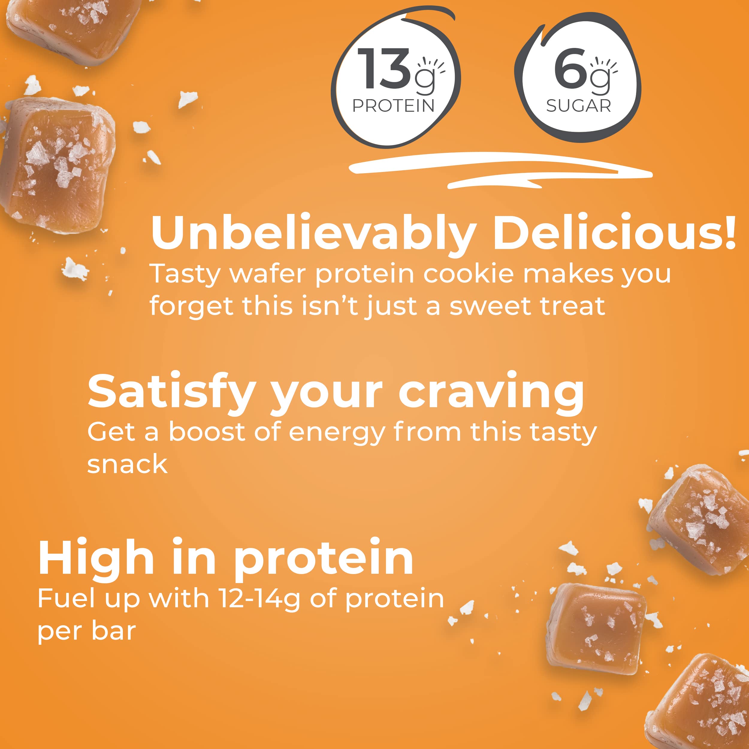 Power Crunch Protein Wafer Bars - 12 Pack of 1.4oz High Protein Snacks | Salted Caramel Flavor | Delicious Low Carb Keto-Friendly Energy Bars for Gym, Hiking & On-the-Go Nutrition