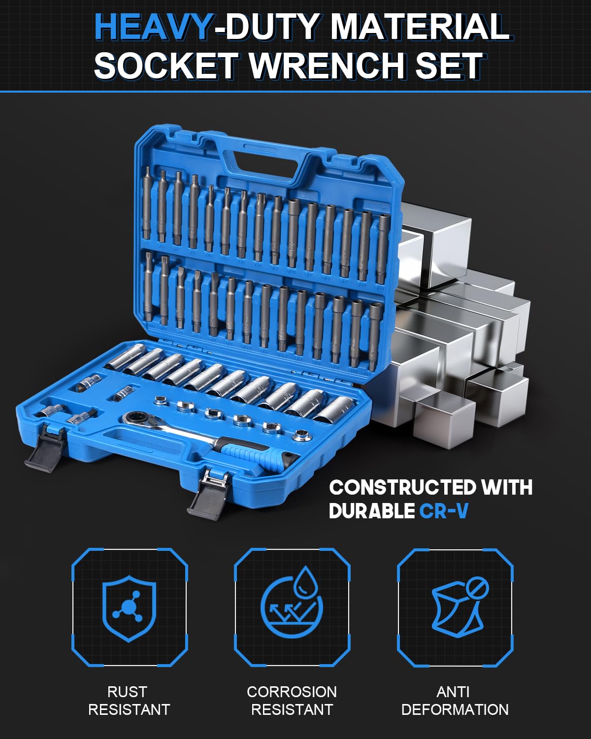 50 PCS Shock Absorber Strut Nut Removal Tool Set - Professional Steering Hub Suspension Strut Nut Socket Wrench Kit for Car Repair & Maintenance - Perfect for DIY Mechanics & Auto Shops