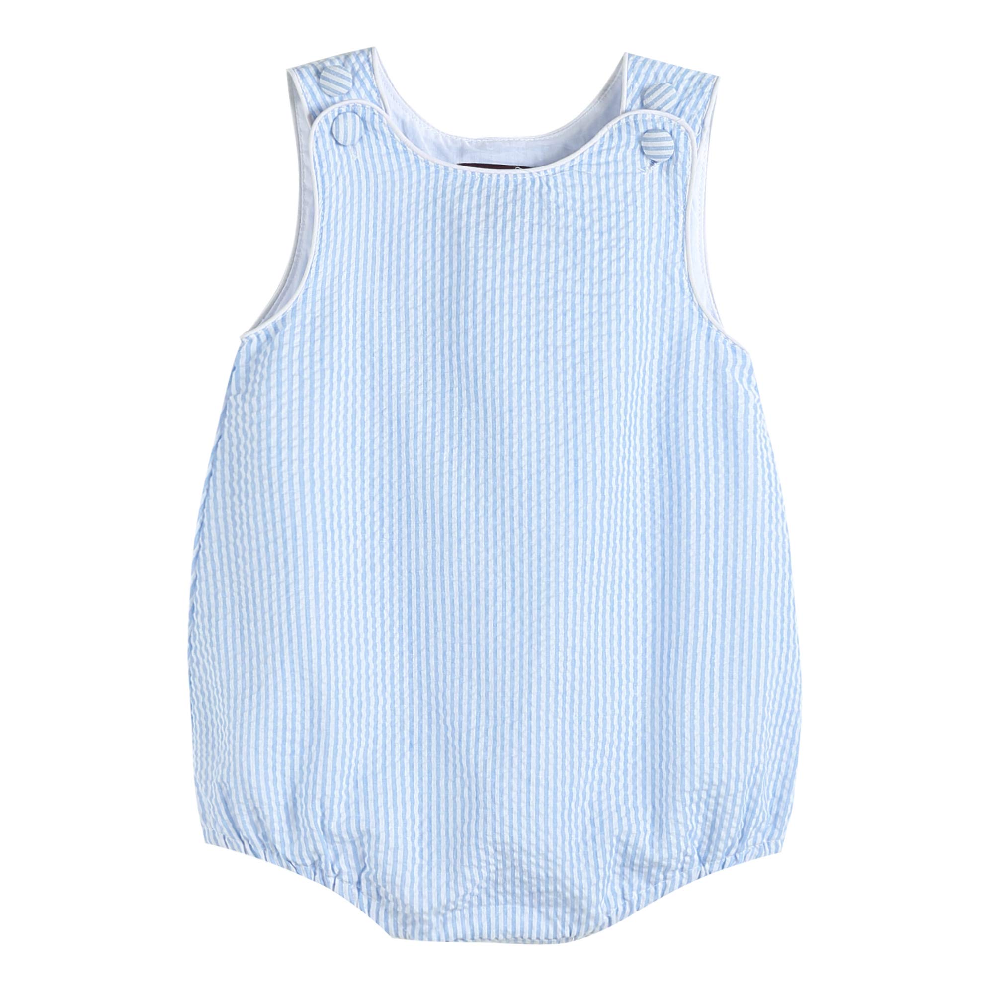 Baby & Toddler Boys Girls Seersucker Gingham Bubble Romper Outfit - Soft Cotton One-Piece Jumpsuit for Summer Playtime, Beach & Photo Shoots