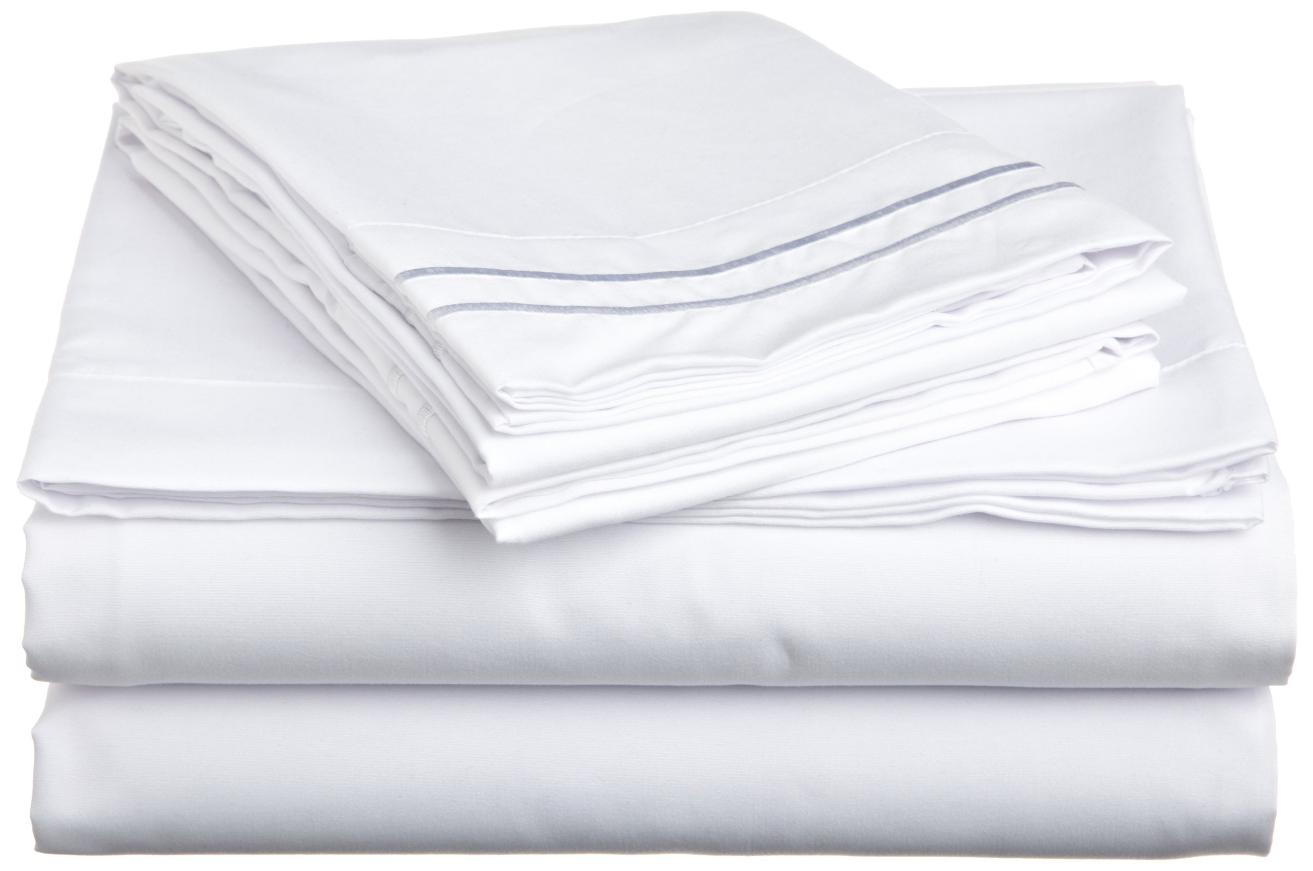 Luxury Soft Microfiber Sheet Set with Embroidered Pillowcases - King Size, White - Breathable Bedding for Hotel & Home Comfort