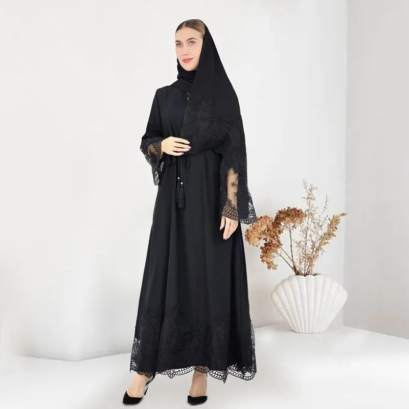 Elegant Eid Ramadan Wedding Abaya Dress with Embroidery - Perfect for Islamic Festivals, Ceremonies & Special Occasions