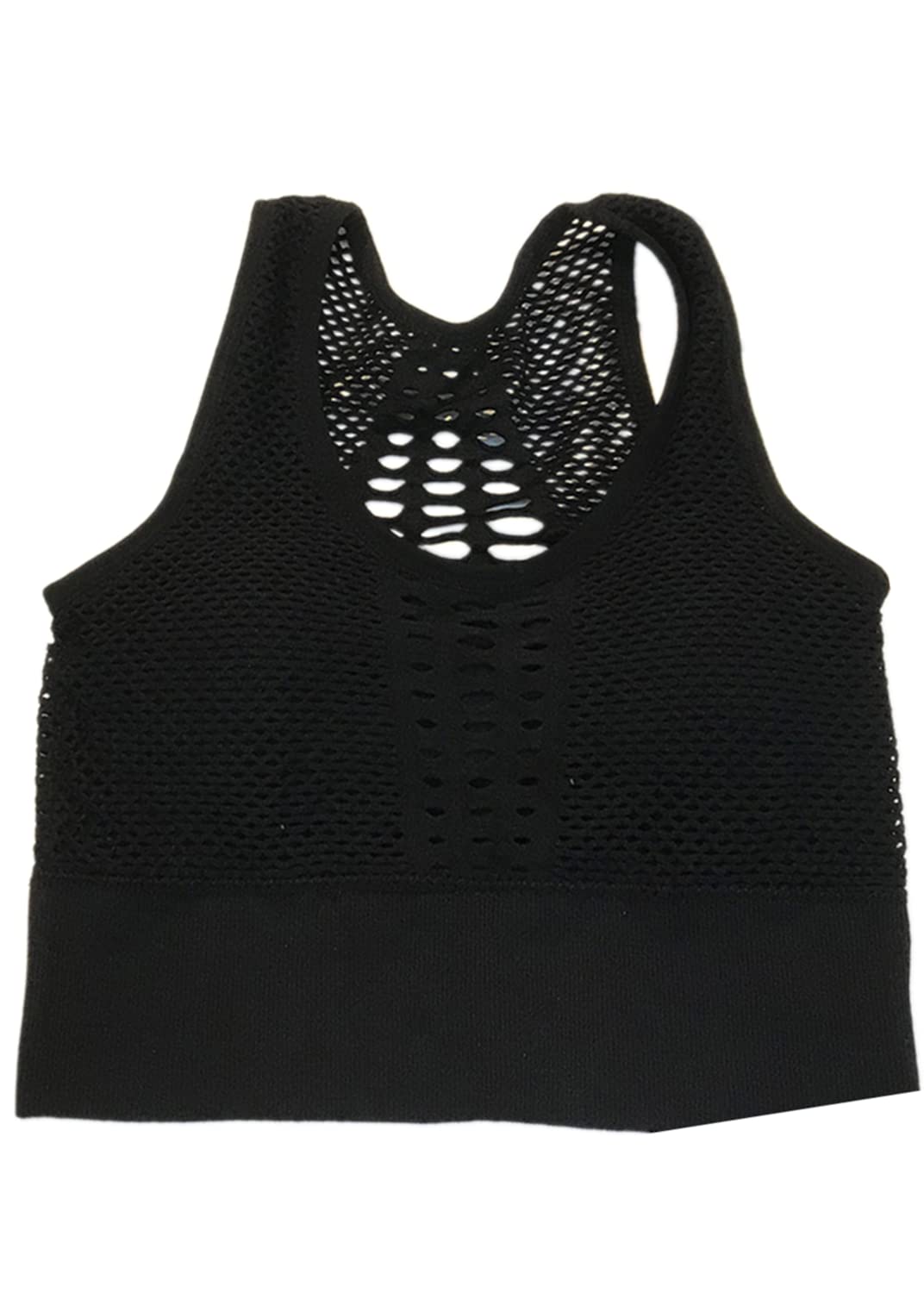 Women's Solid Mesh Rimless Yoga Vest - Breathable Running & Fitness Sports Bras for Yoga, Gym, Workout & Active Lifestyle