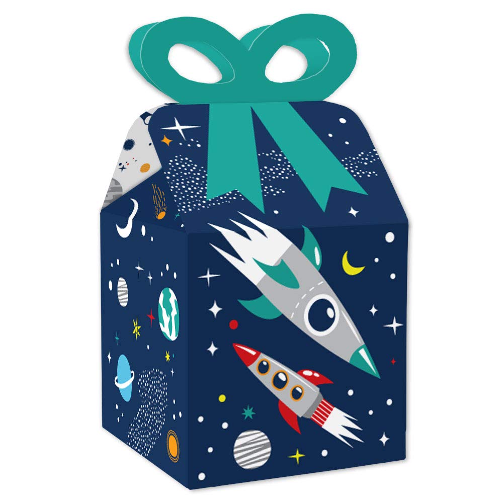 Rocket Ship Gift Boxes - Set of 12 for Baby Showers & Birthday Parties